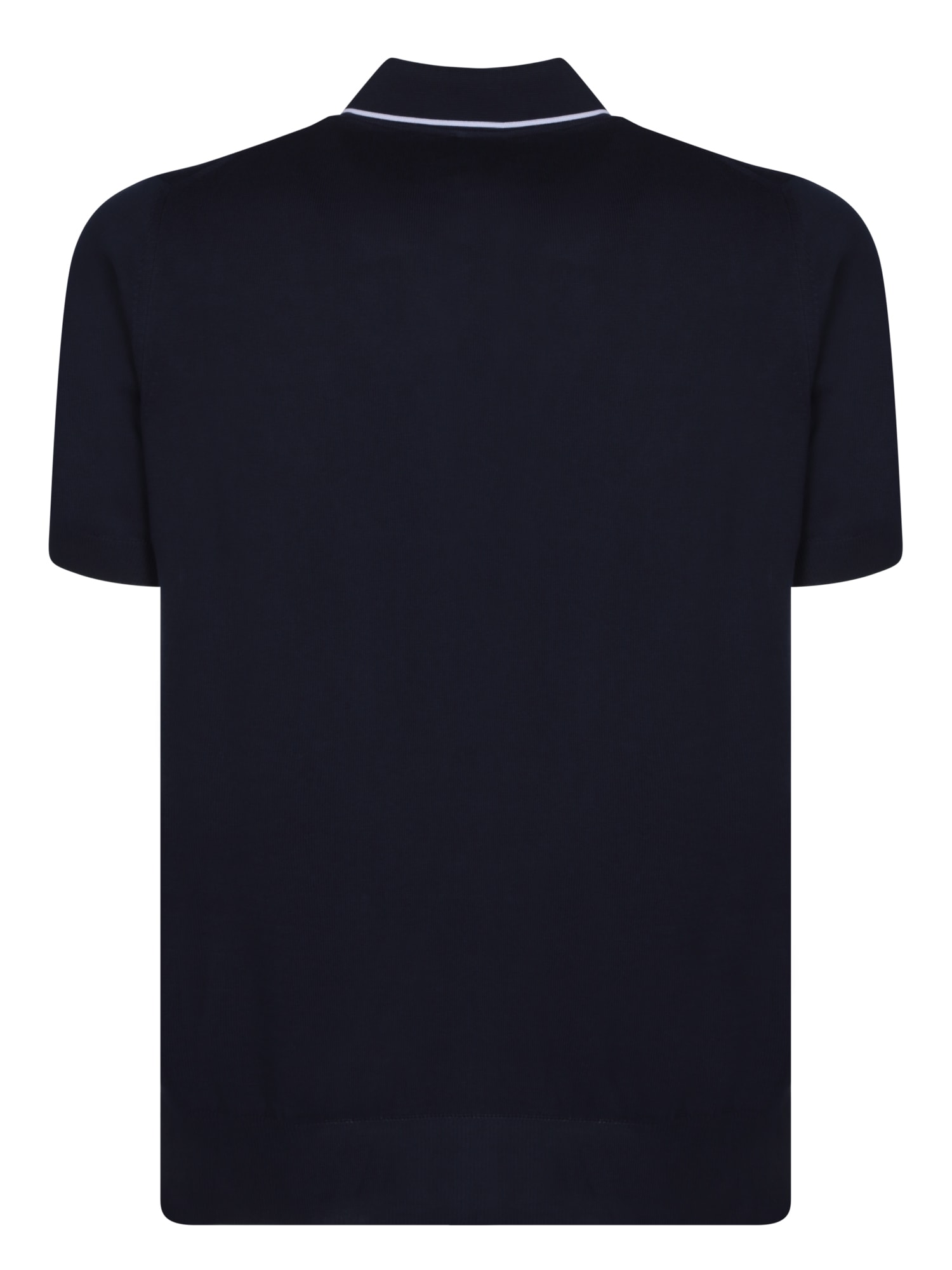 Shop Canali Edges White/blue Polo Shirt