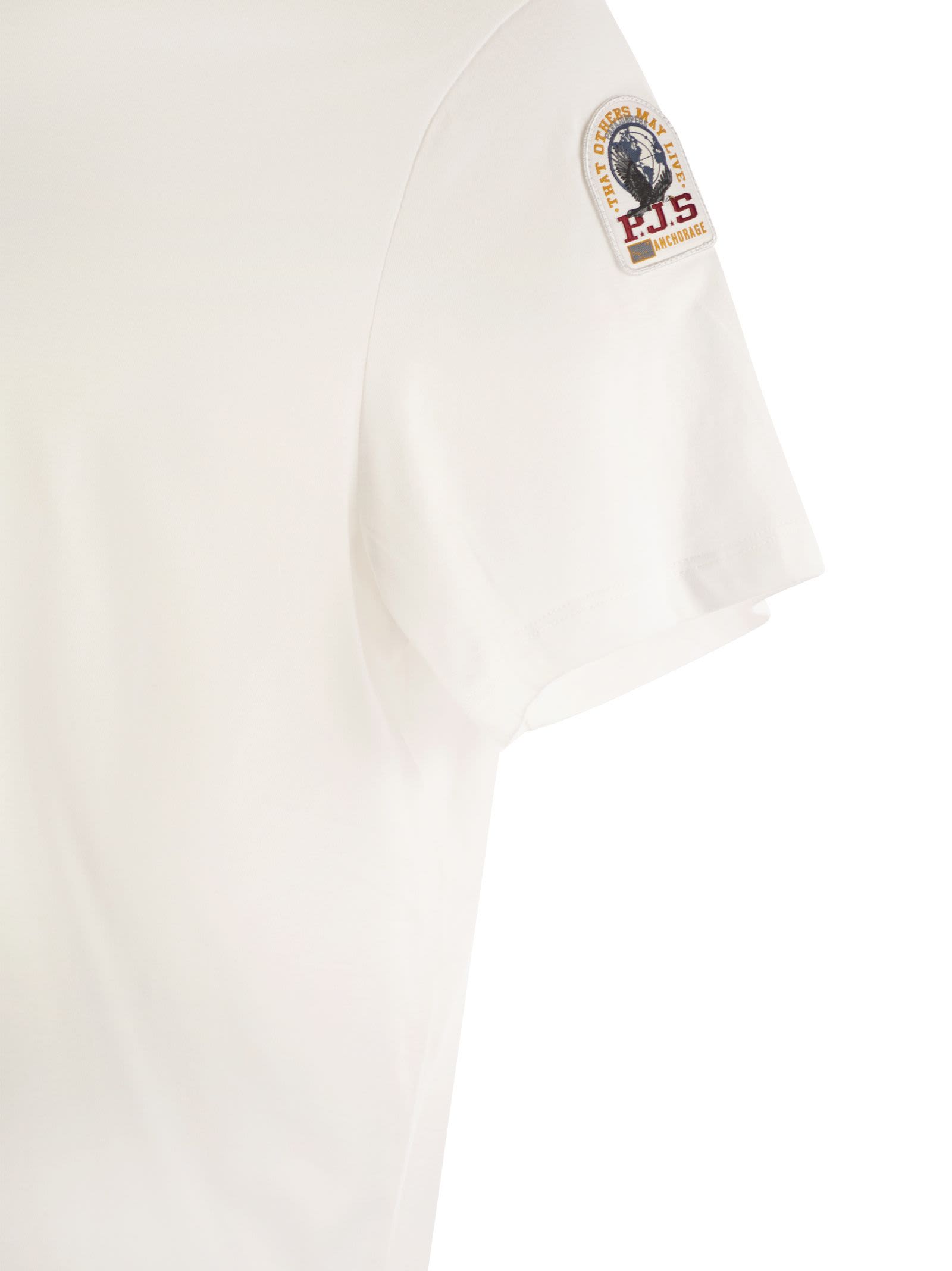 Shop Parajumpers Shispare Tee - Cotton Jersey T-shirt In White