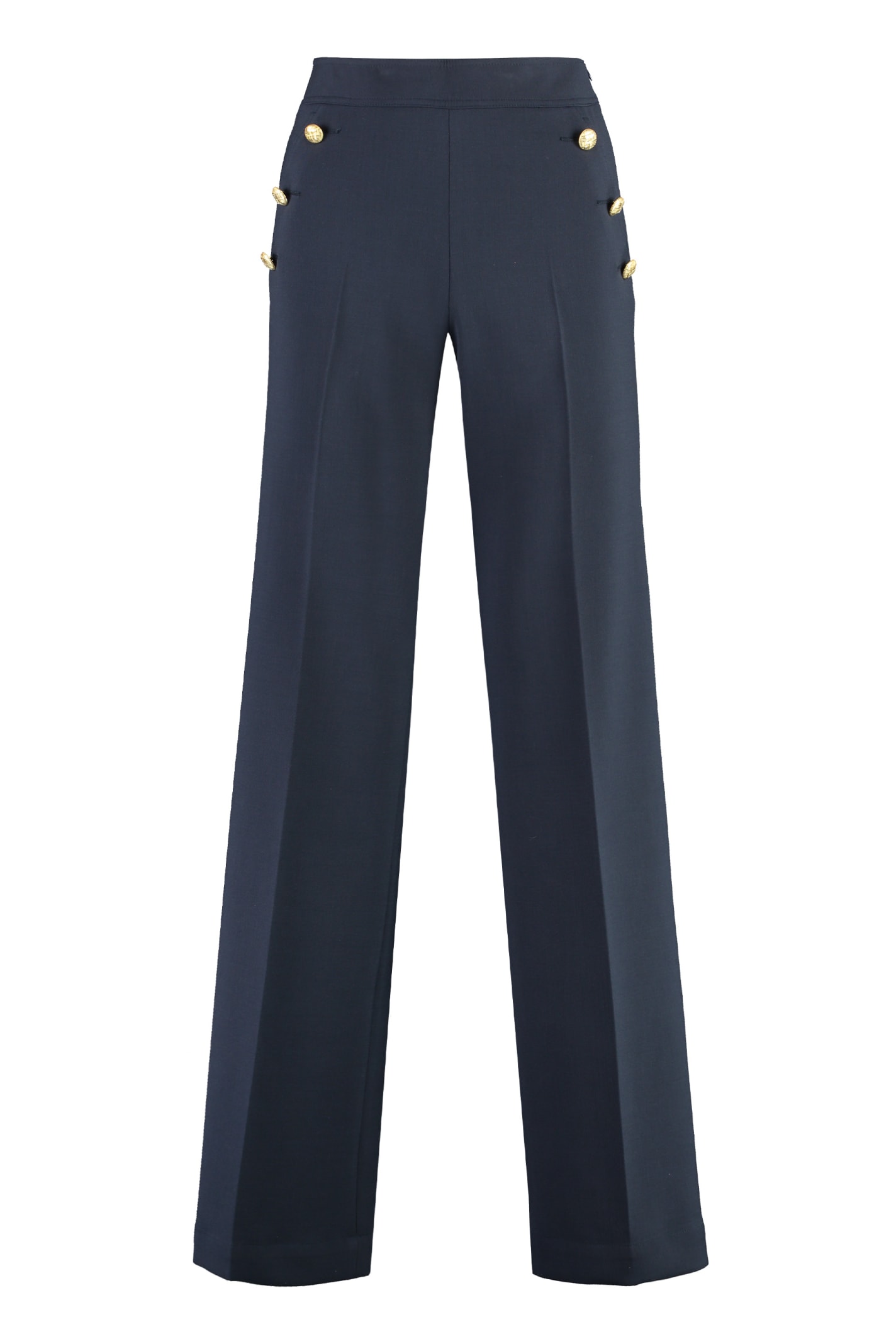 Shop Pt01 Taylor Wide-leg Trousers In Blue