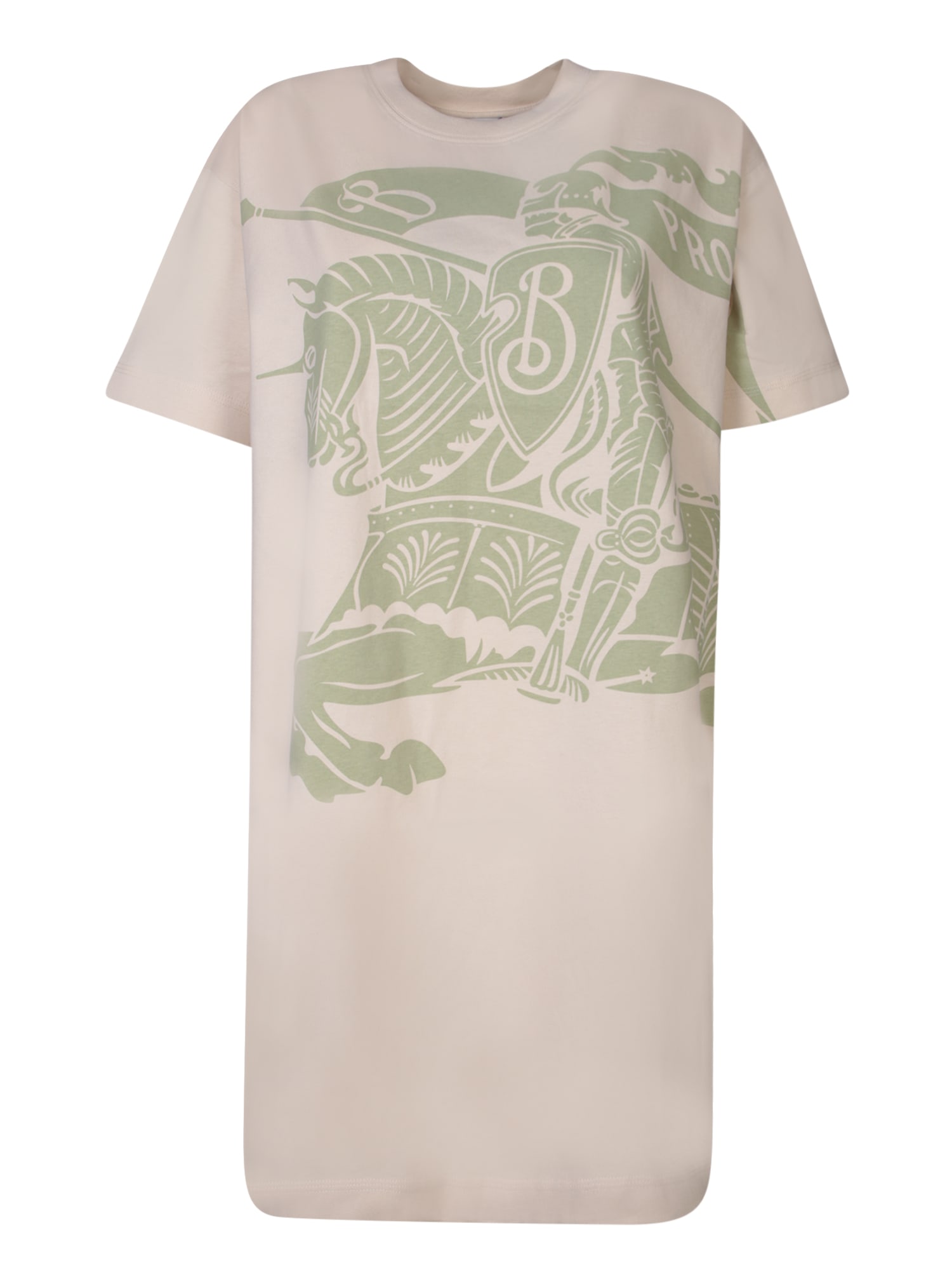 Shop Burberry Knight Cotton T-shirt Dress In Beige