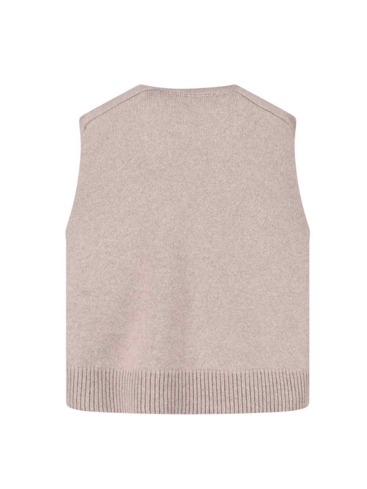 Rohe Róhe Taupe Cashmere-wool Convertible Sweater With Ribbed Details In Brown