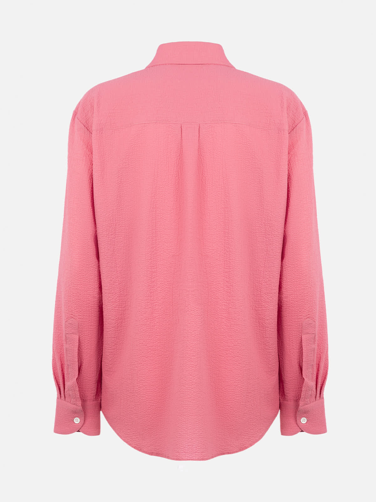 Mc2 Saint Barth Woman Pink Seersucker Shirt Aisha In Pink