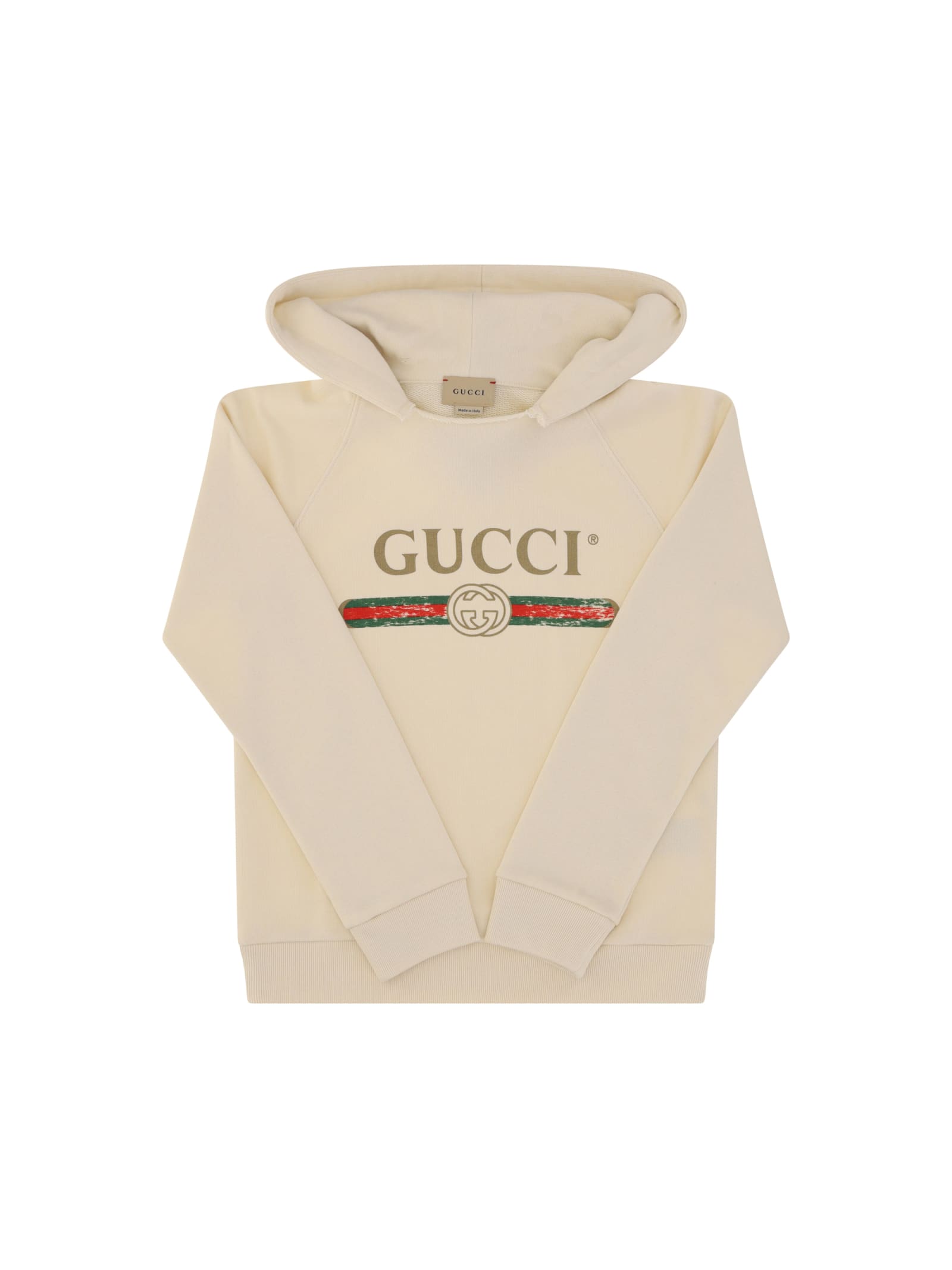 Shop Gucci Hoodie For Boy In White