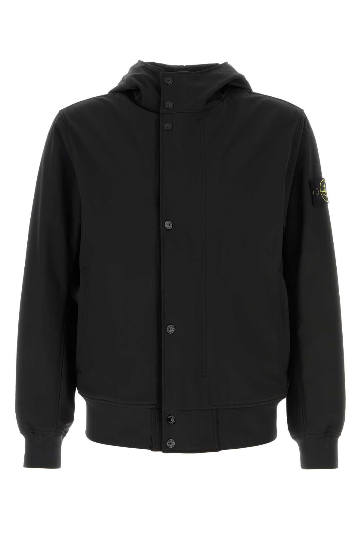 Black Stretch Polyester Jacket