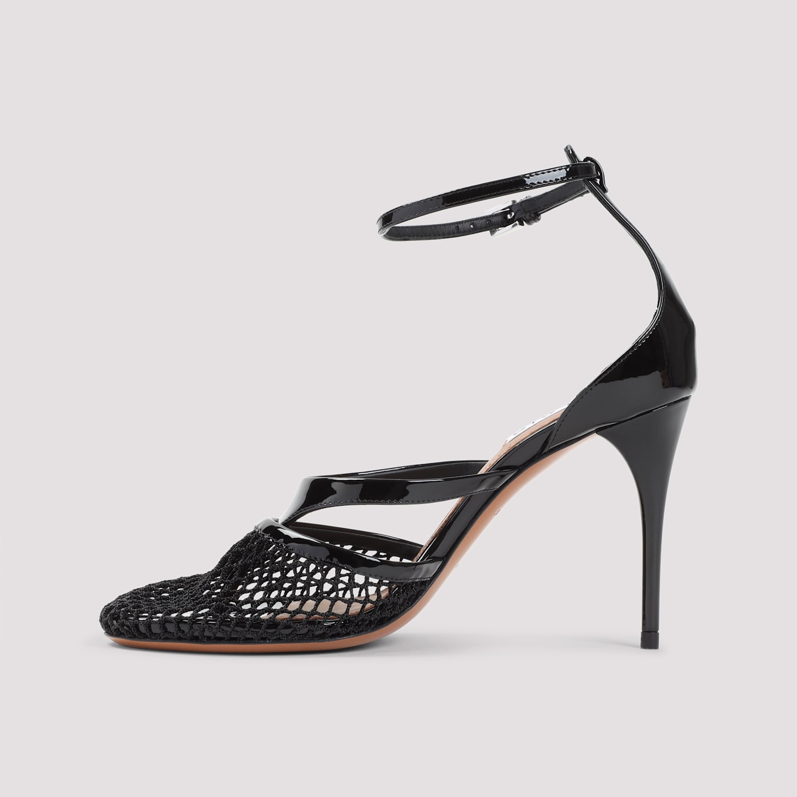 ALAÏA ALAÏA FISHNET TONG 90 SANDALS