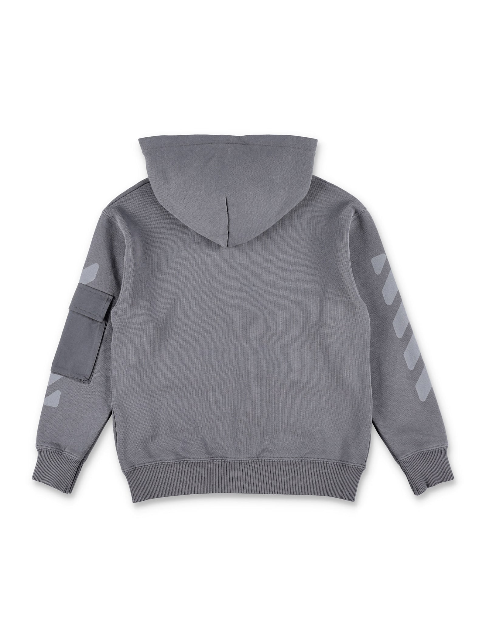 Off-white Kids Grey Zip Hoodie With Pockets In Gray