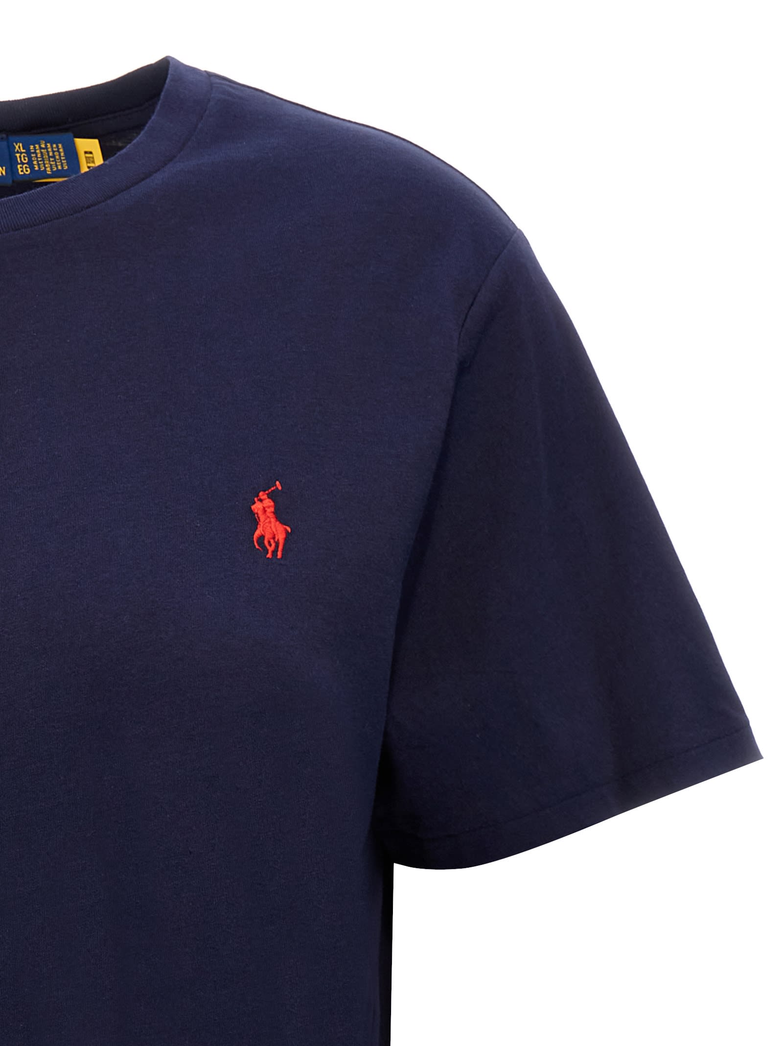 Shop Polo Ralph Lauren Logo Embroidery T-shirt In Blue