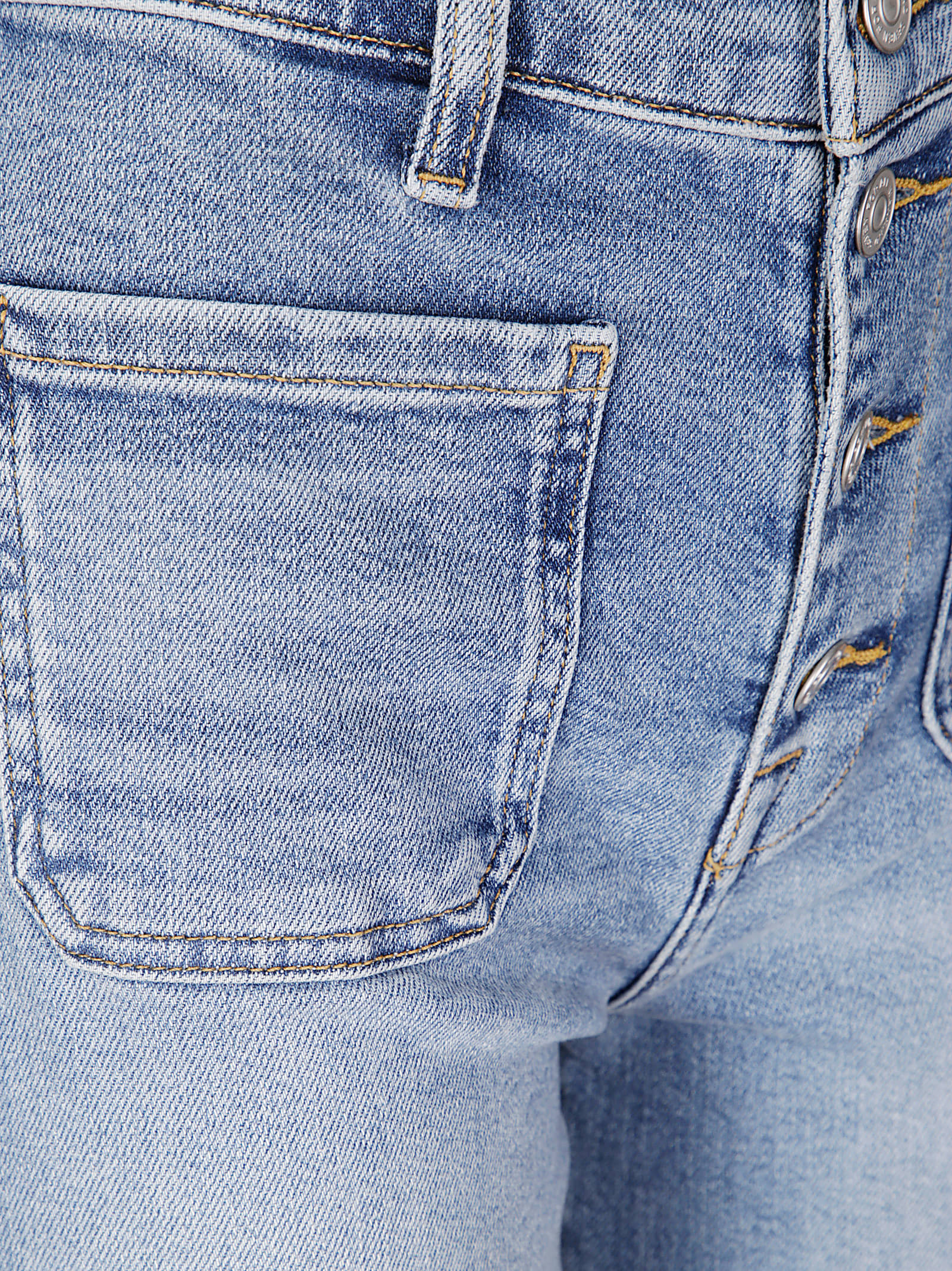7 For All Mankind Ultra High Rise Cropped Jo Fancy With Exposed Butt In Blue