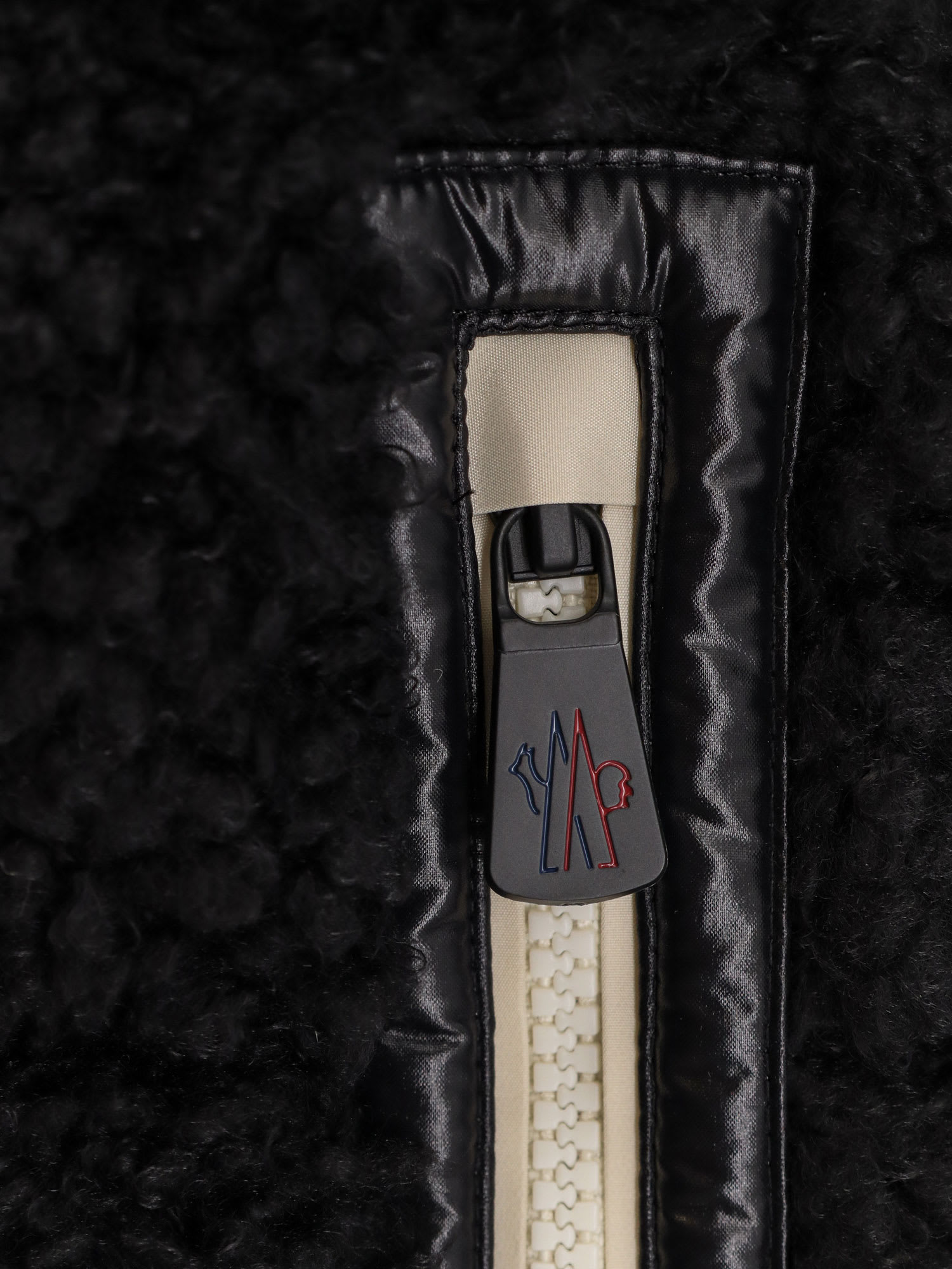 Moncler Padded Gilet With A Wool-effect Texture In Black