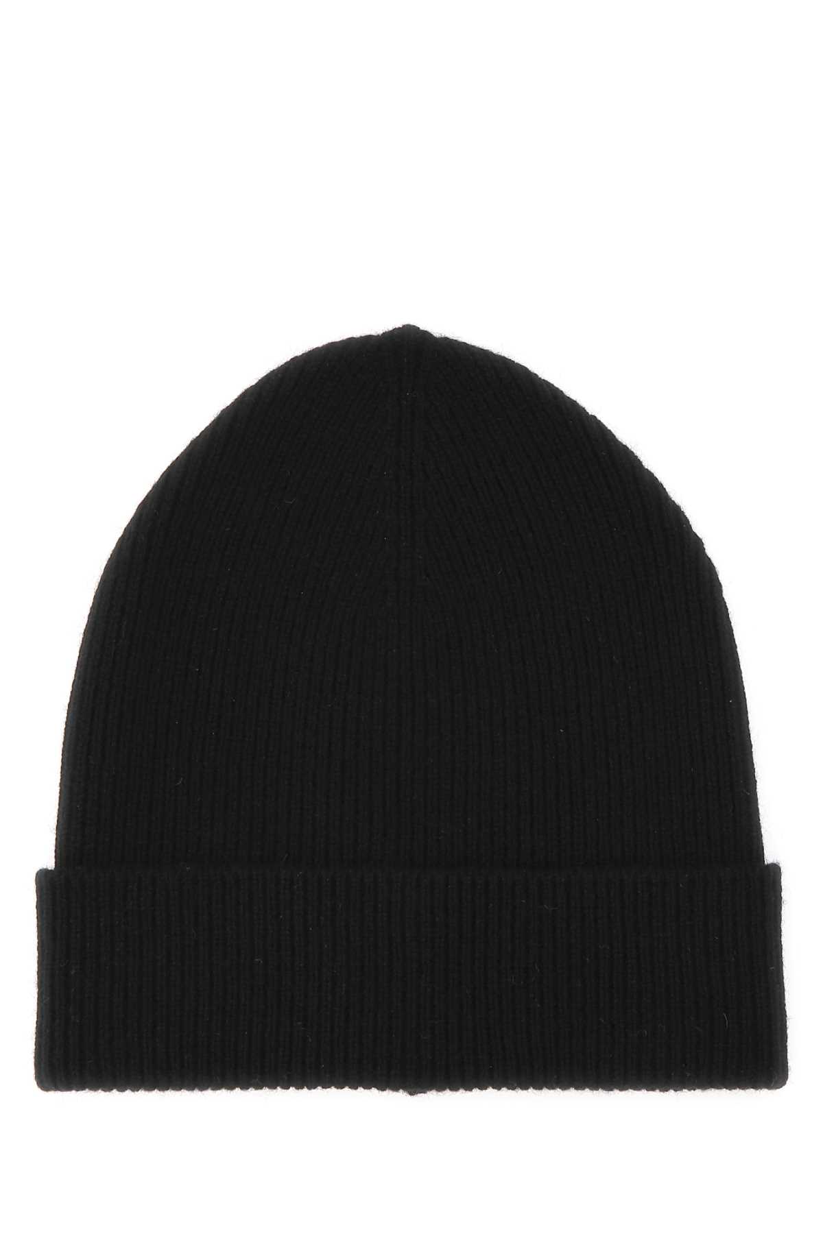 Shop Prada Black Cashmere Beanie Hat In Nero