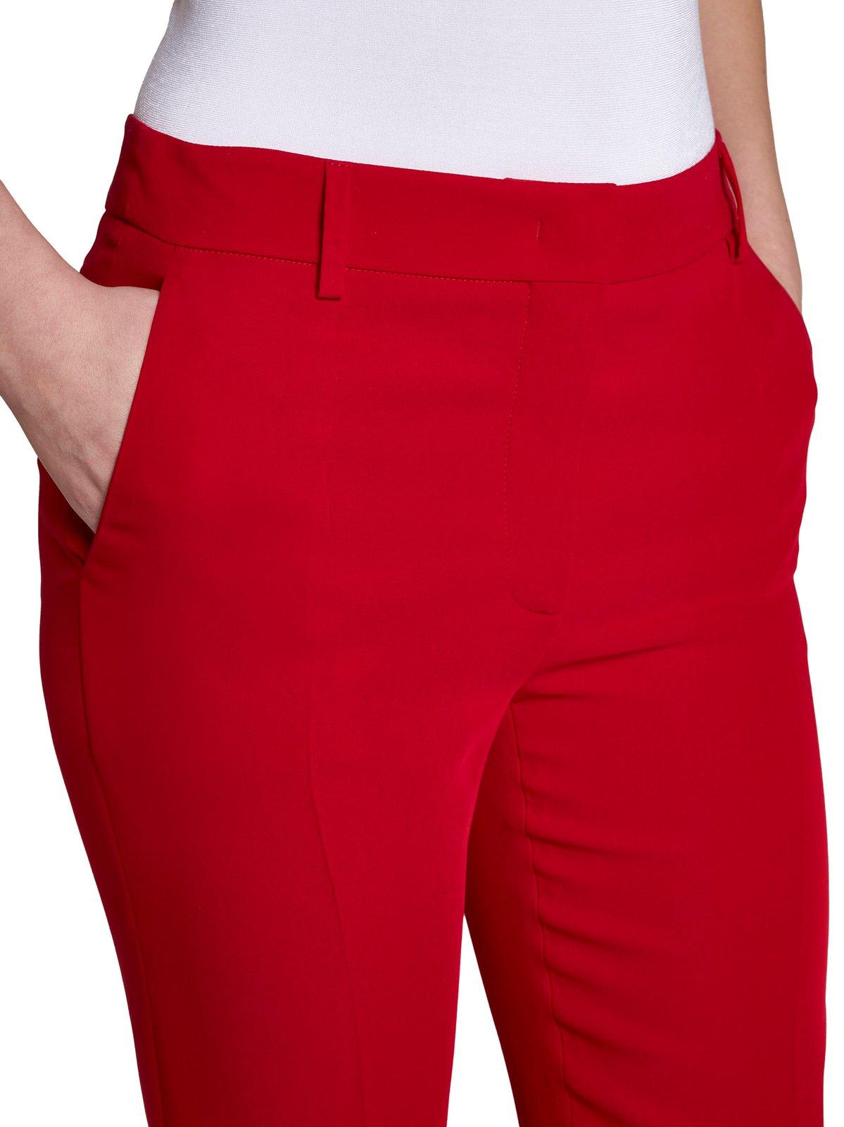 Shop Valentino High Waist Cropped Trousers In Red