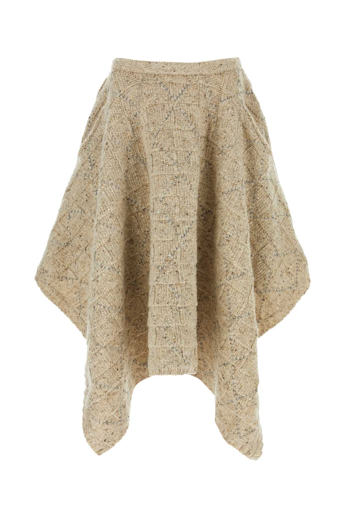 Shop Bottega Veneta Melange Cappuccino Wool Skirt In Dovelightgreymel