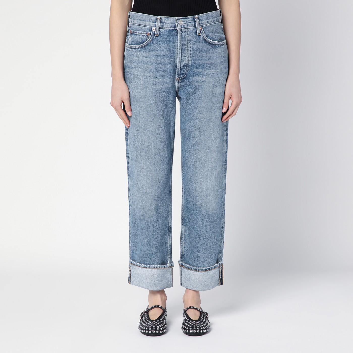 Agolde Ca Straight Low-waist Jeans By Fran In Blue