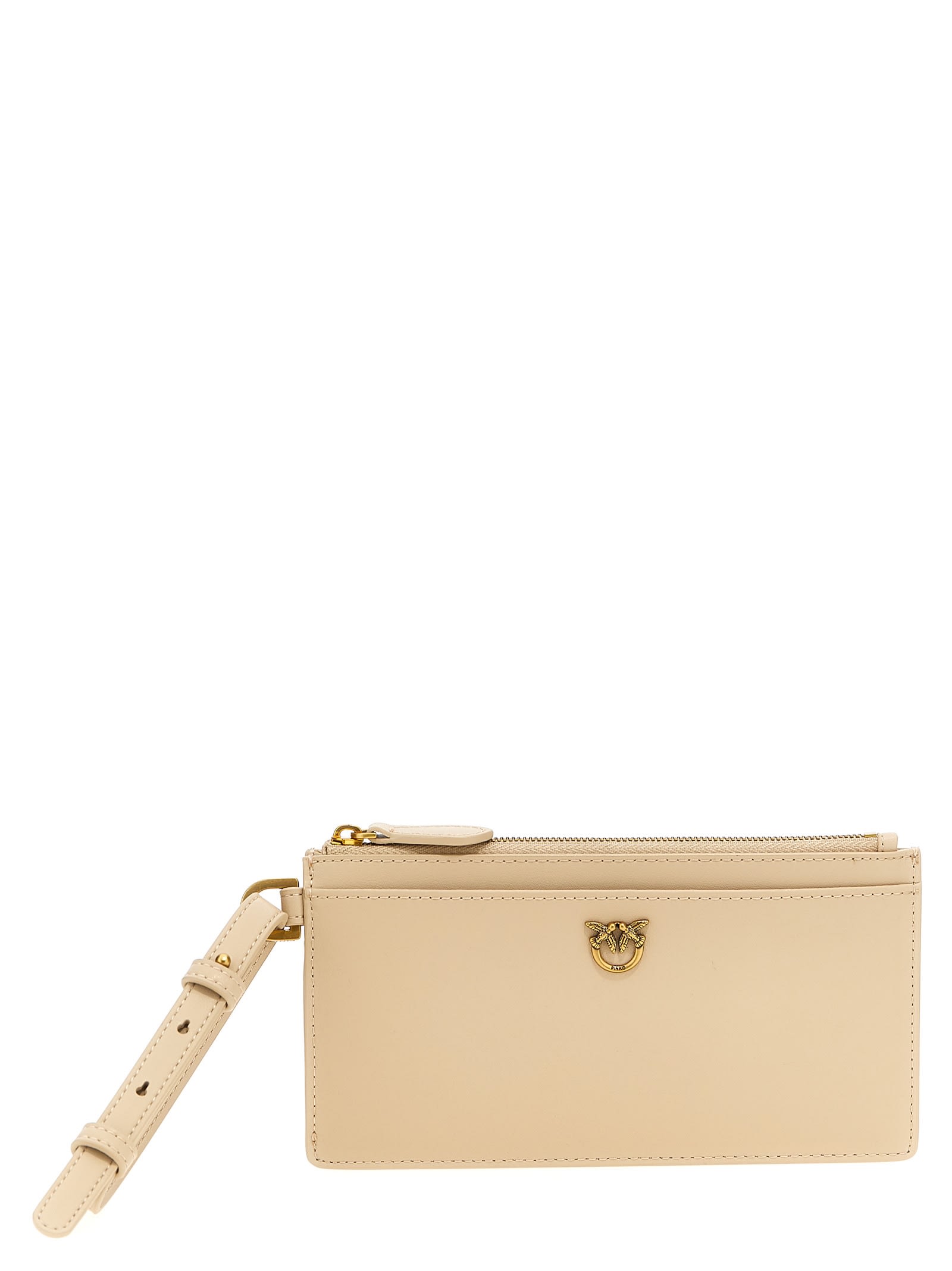 Pinko Long Card Holder In Beige