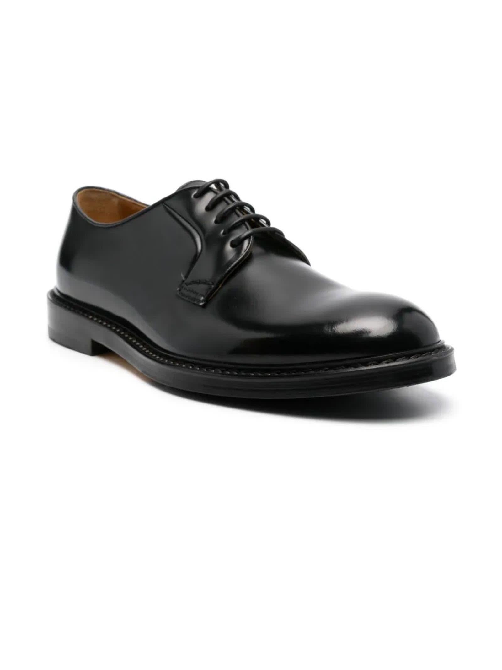 Shop Doucal's Black Lace-up Derby Shoes