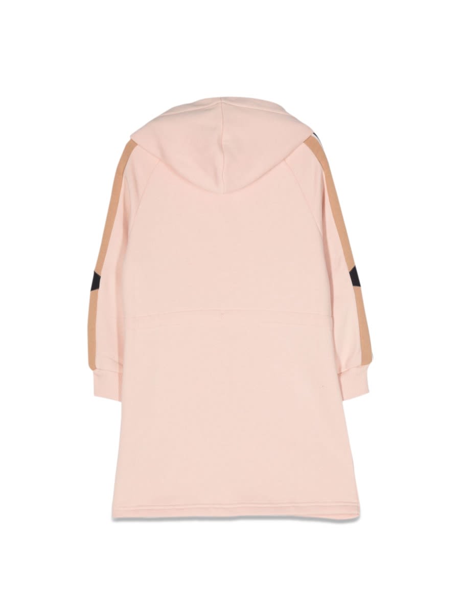 Shop Chloé Hooded Dress With Logo In Pink