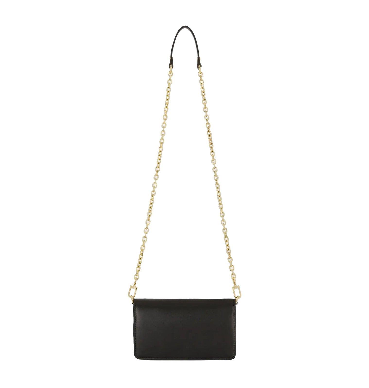 Shop Chiara Ferragni Eyelike-plaque Foldover Top Crossbody Bag In Black