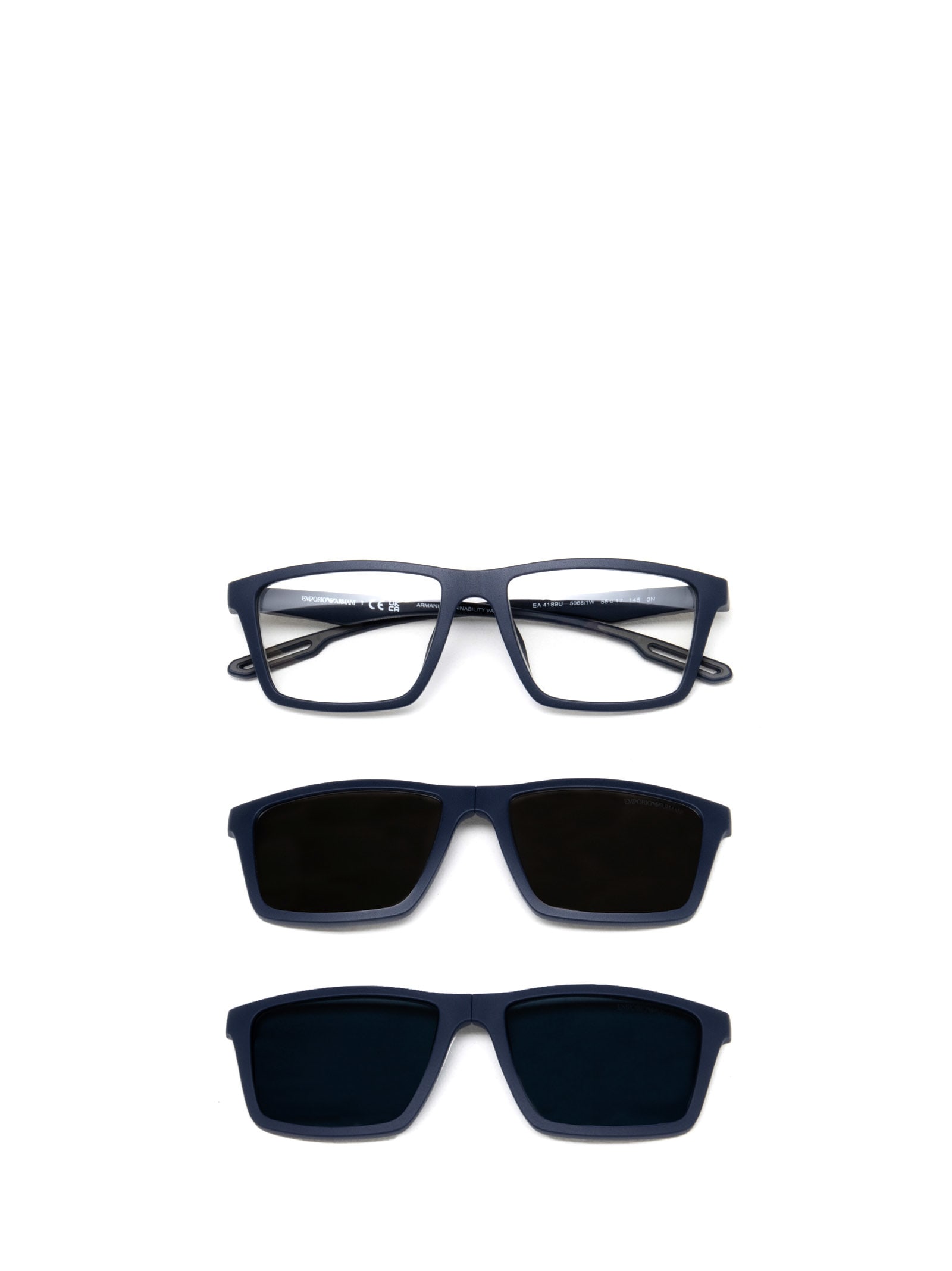 Shop Emporio Armani Ea4189u Matte Blue Sunglasses