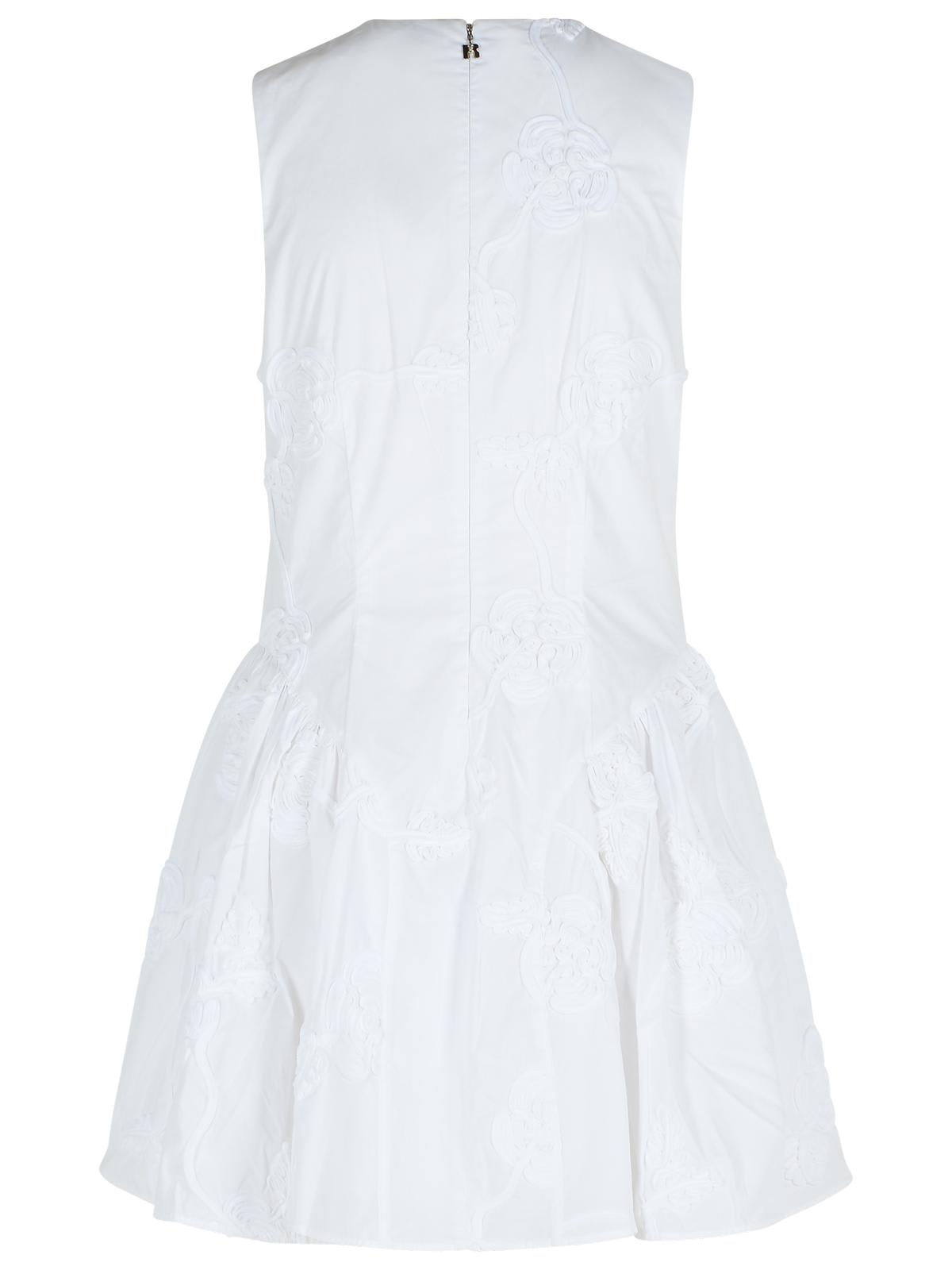 Rotate Birger Christensen Rotate Bright White Cotton Poplin Mini Dress In White