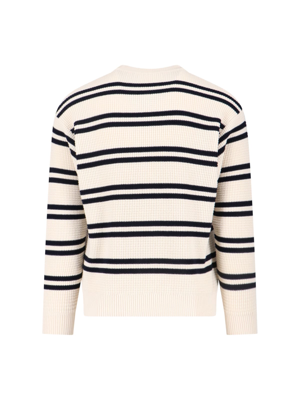 Closed Contrasting Stripe Knit Sweater With Relaxed Fit In White