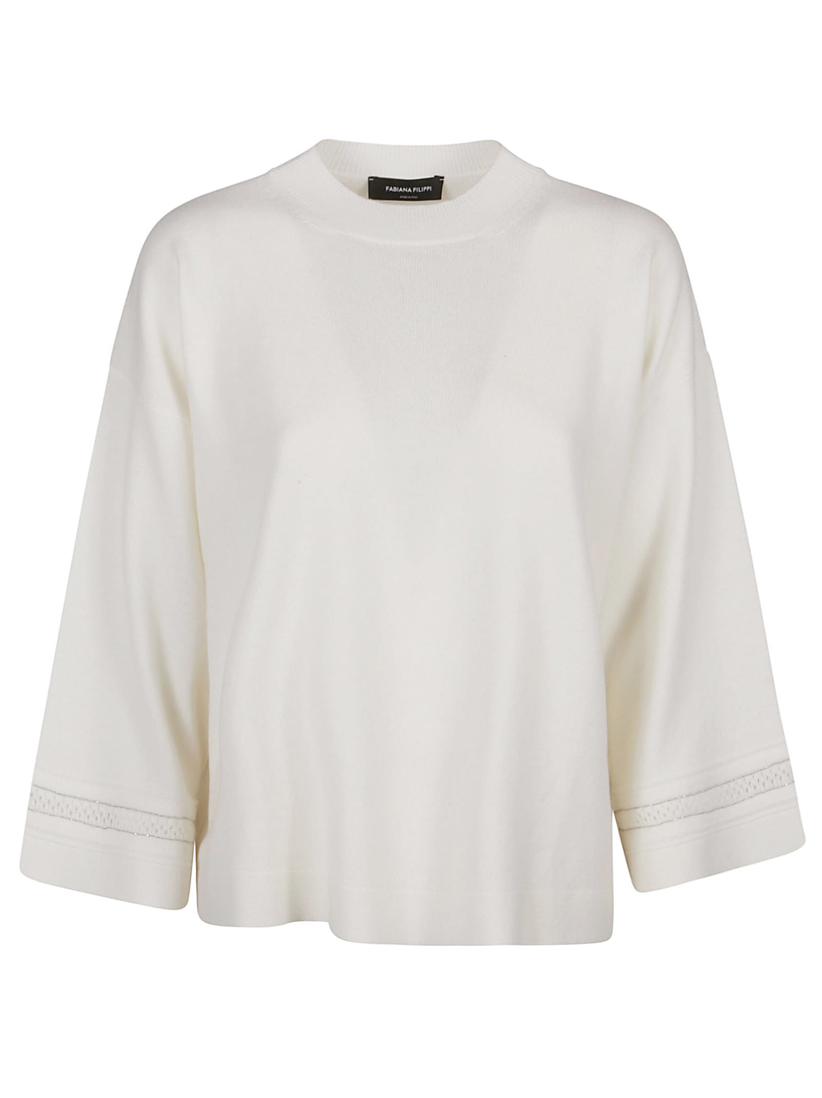 Fabiana Filippi Crewneck Plain Long-sleeved Top In Rafia