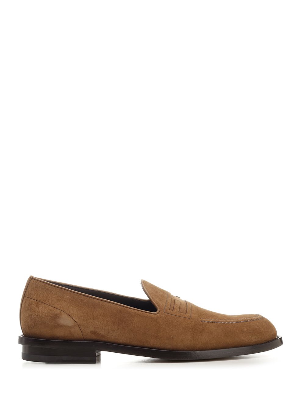 Shop Fendi Baguette Moccasin In Brown