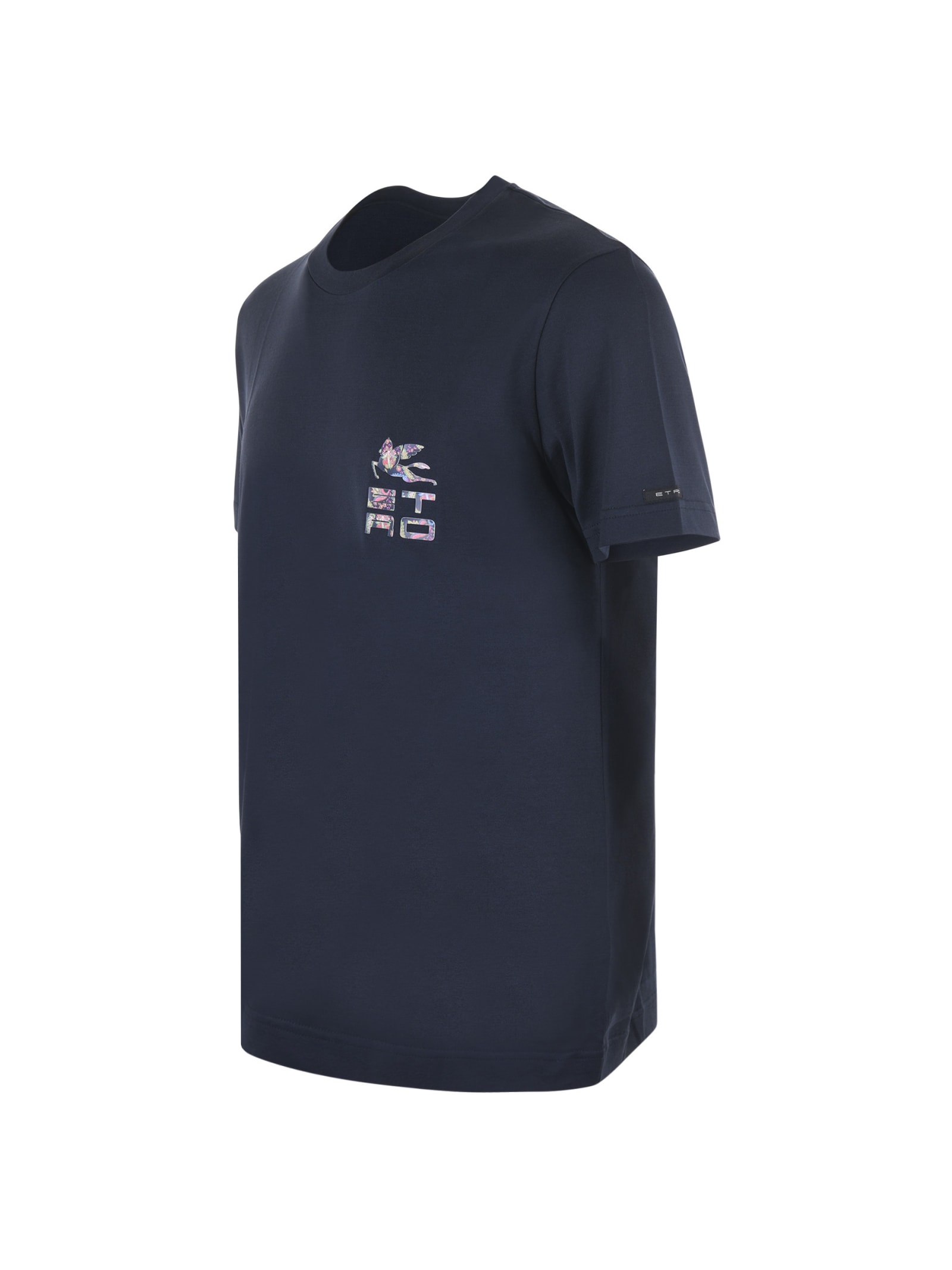 Shop Etro T-shirt  In Cotone Disponibile Store Scafati In Blu Scuro