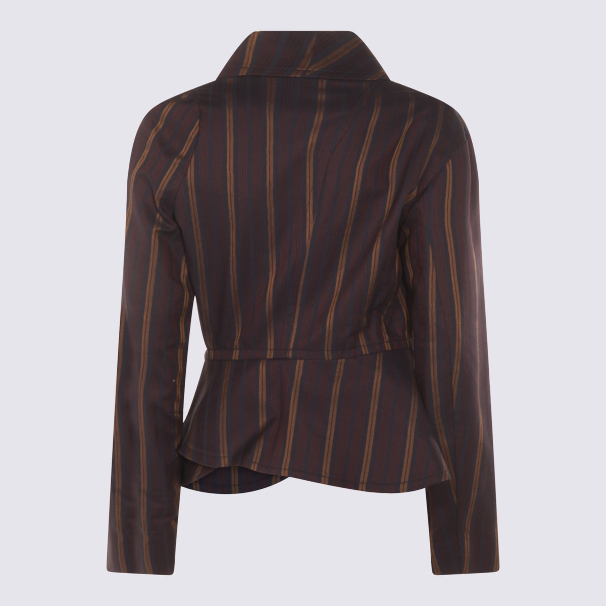 Vivienne Westwood Striped Blazer With Long Sleeves And Pockets In Brown