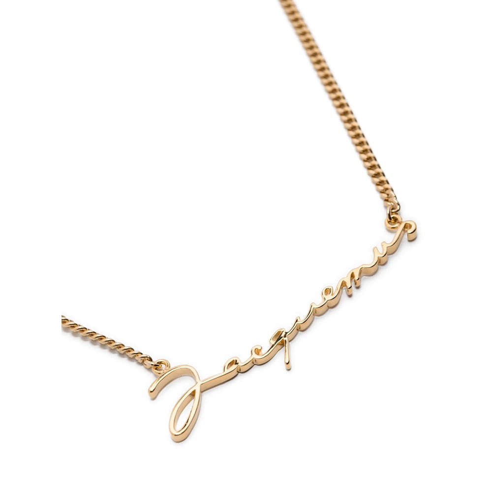 Jacquemus Necklace With Lettering Logo In Gold