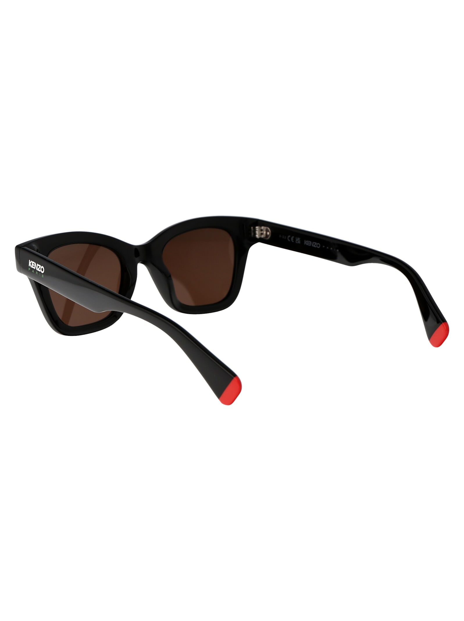 Shop Kenzo Aka Sunglasses In 01e Shiny Black / Brown