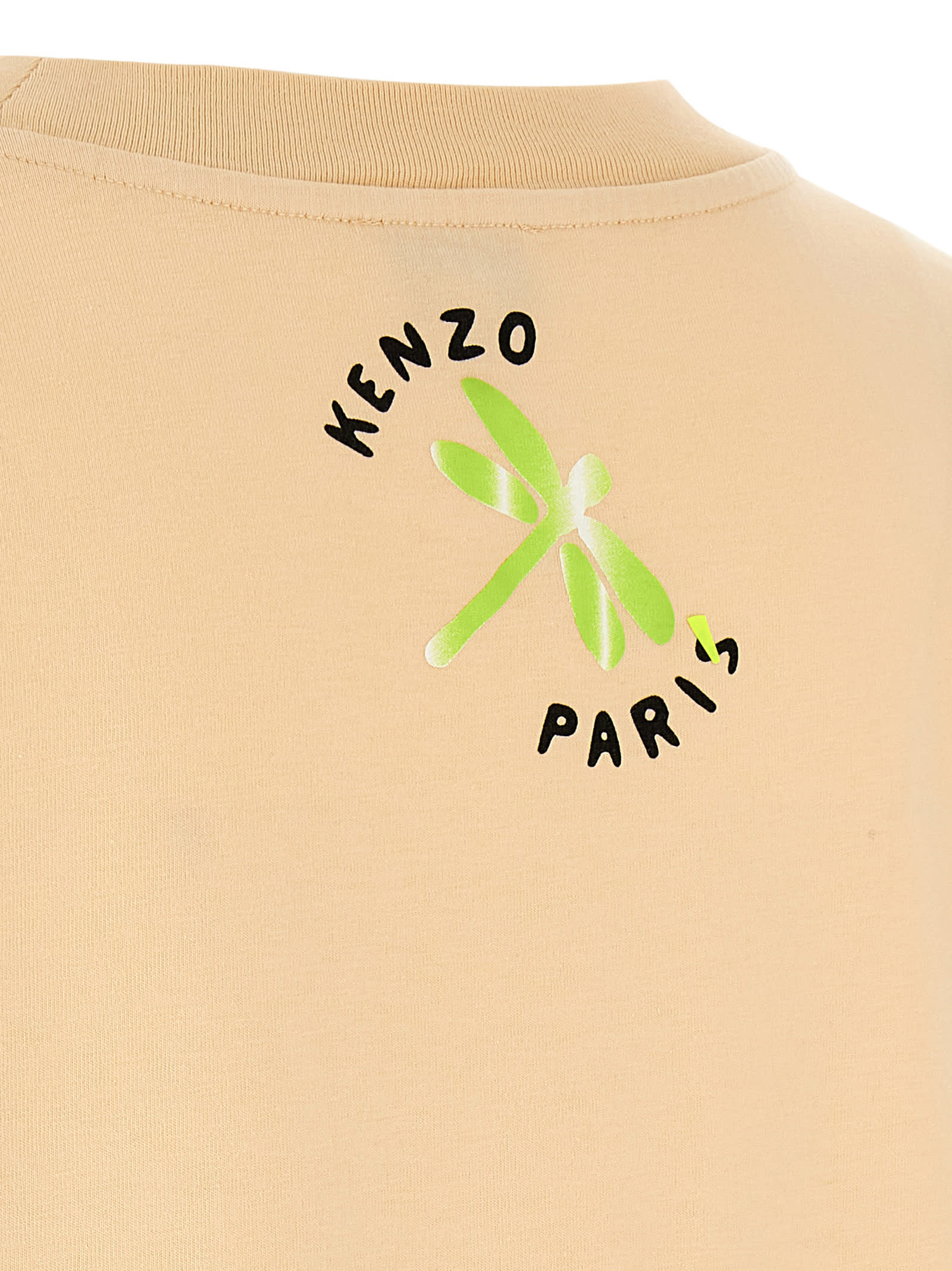 Kenzo 'floral Graphic Kimono Sleeve Dress' In Pink