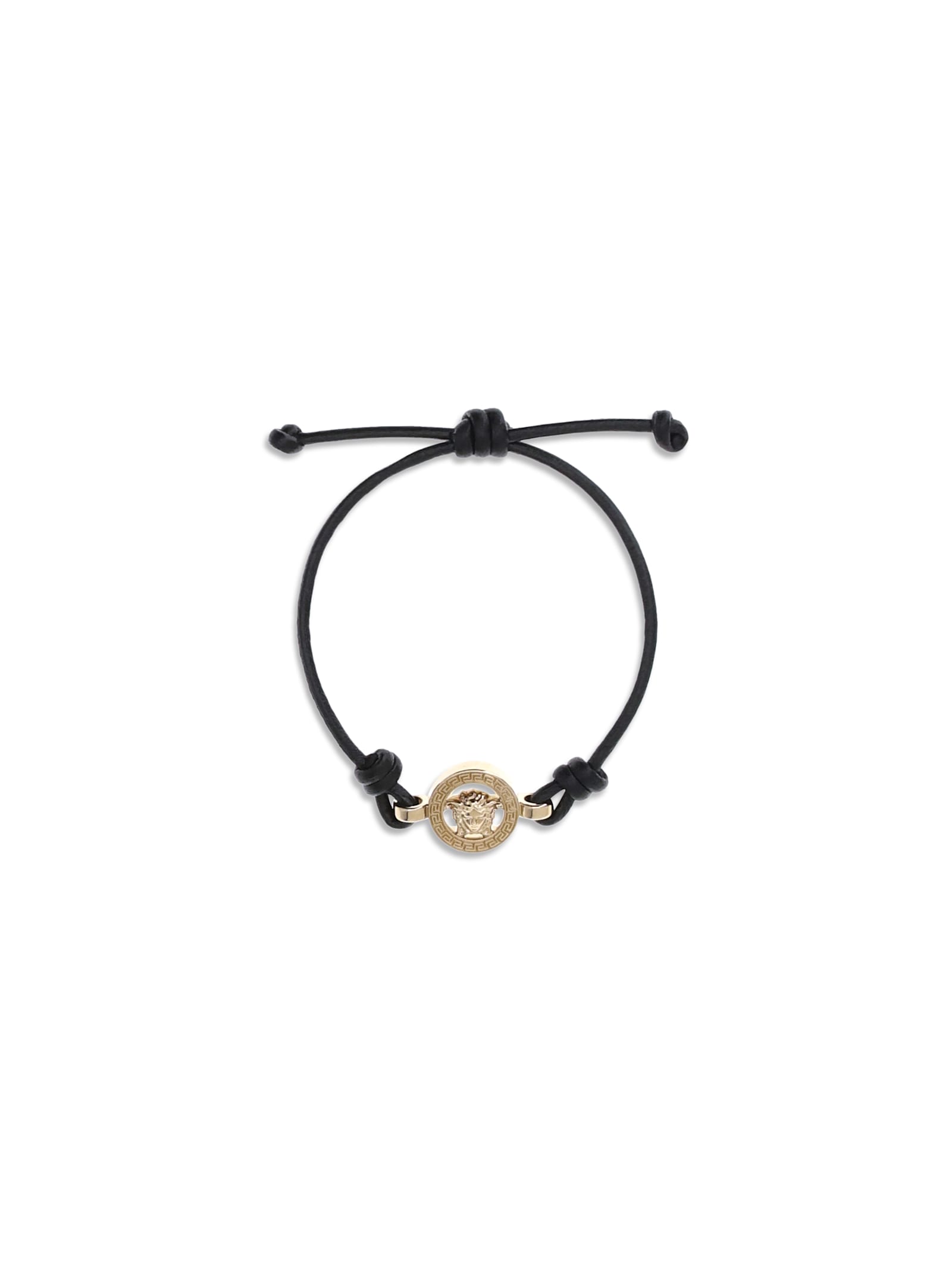 Versace Leather Bracelet In Black