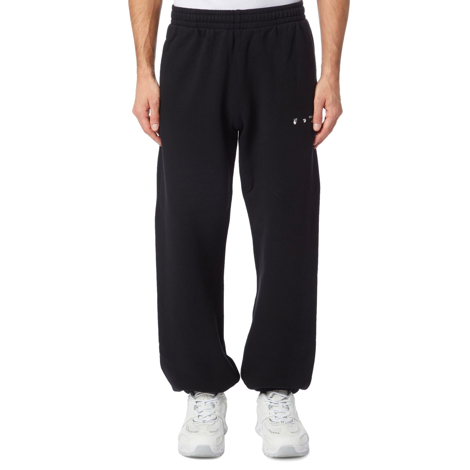 Shop Off-white Off White Logo Patch Jogger Trousers In Black