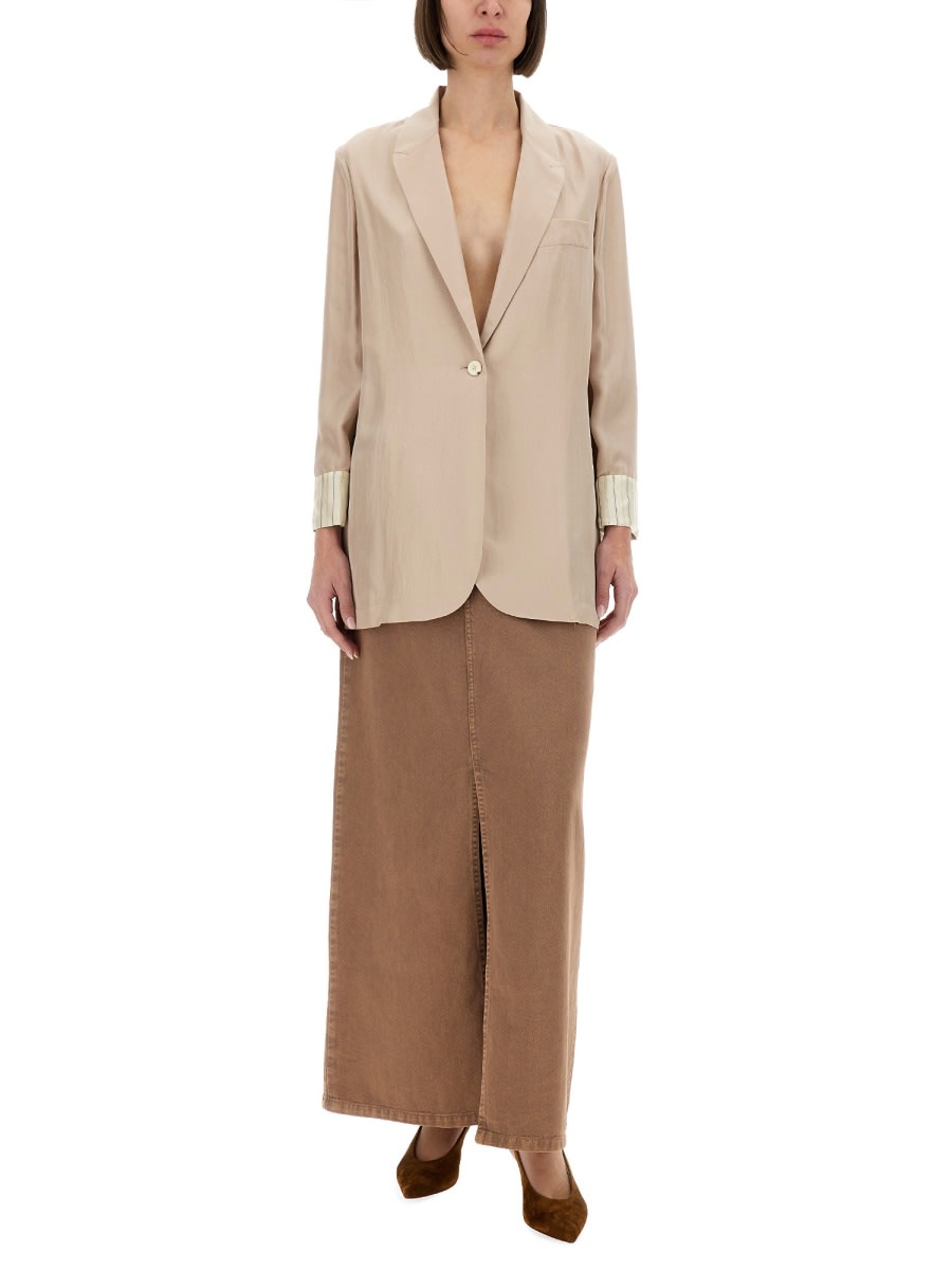 Alysi Silk Blazer In Pink