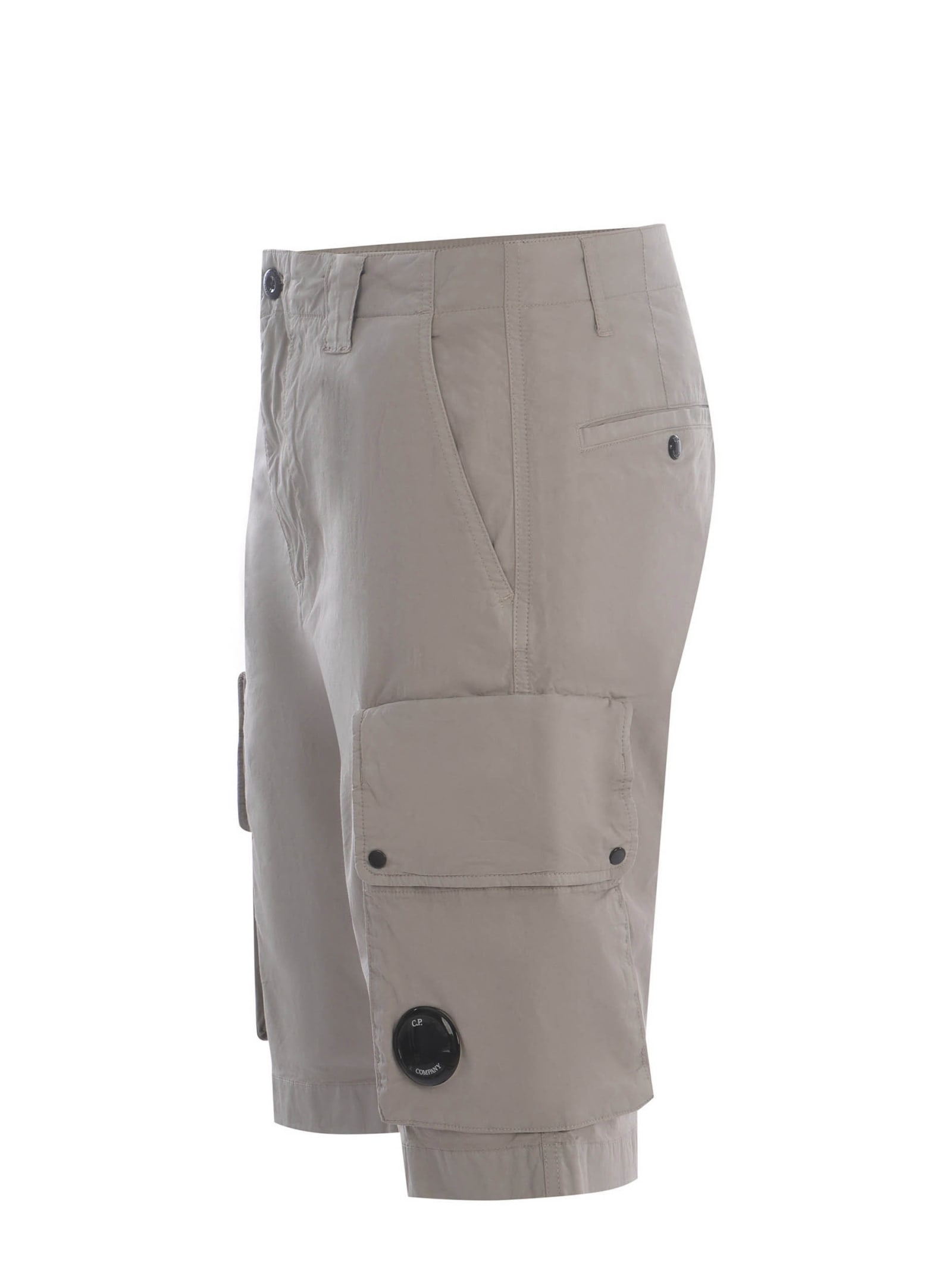 Shop C.p. Company Shorts Cargo  Made Of Cotton In Grey