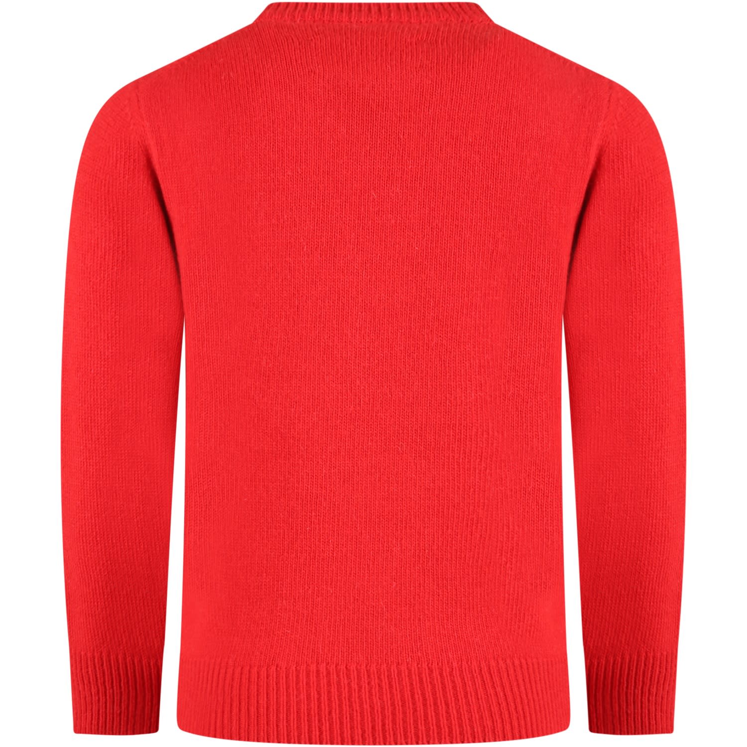 Shop Mc2 Saint Barth Red Sweater For Boy With Mickey Mouse