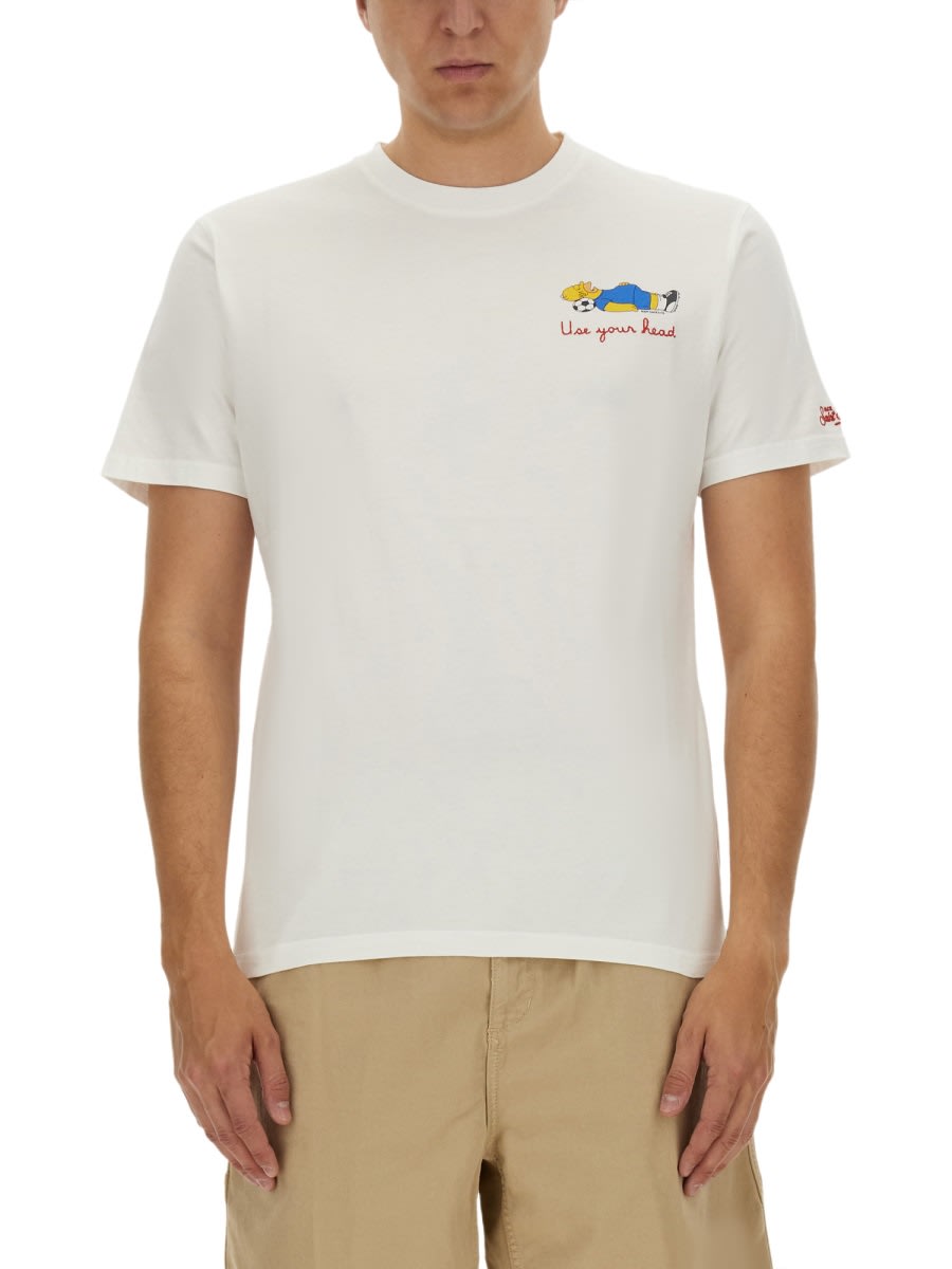 Shop Mc2 Saint Barth Cotton T-shirt In White