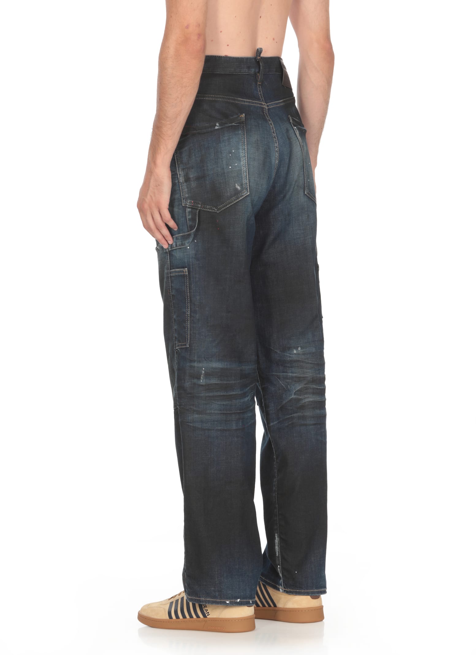 Shop Dsquared2 Painter Loose Jeans In Blue