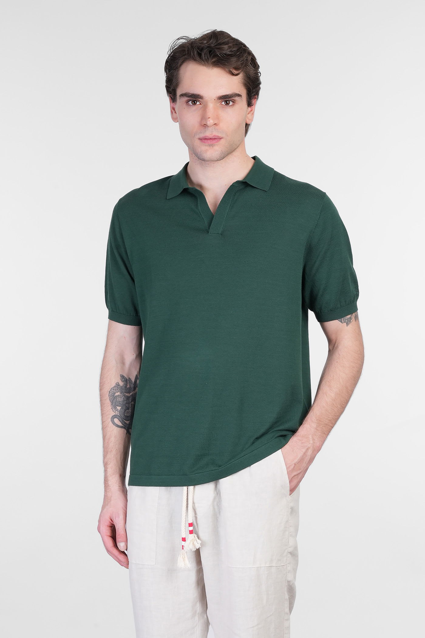 Mc2 Saint Barth Solan Polo In Green Cotton In Green