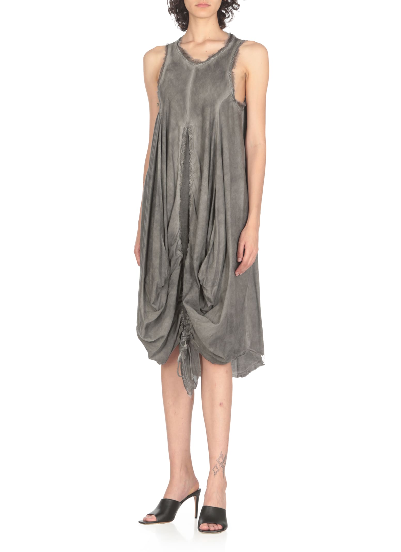 Shop Sanctamuerte Cotton Dress In Beige