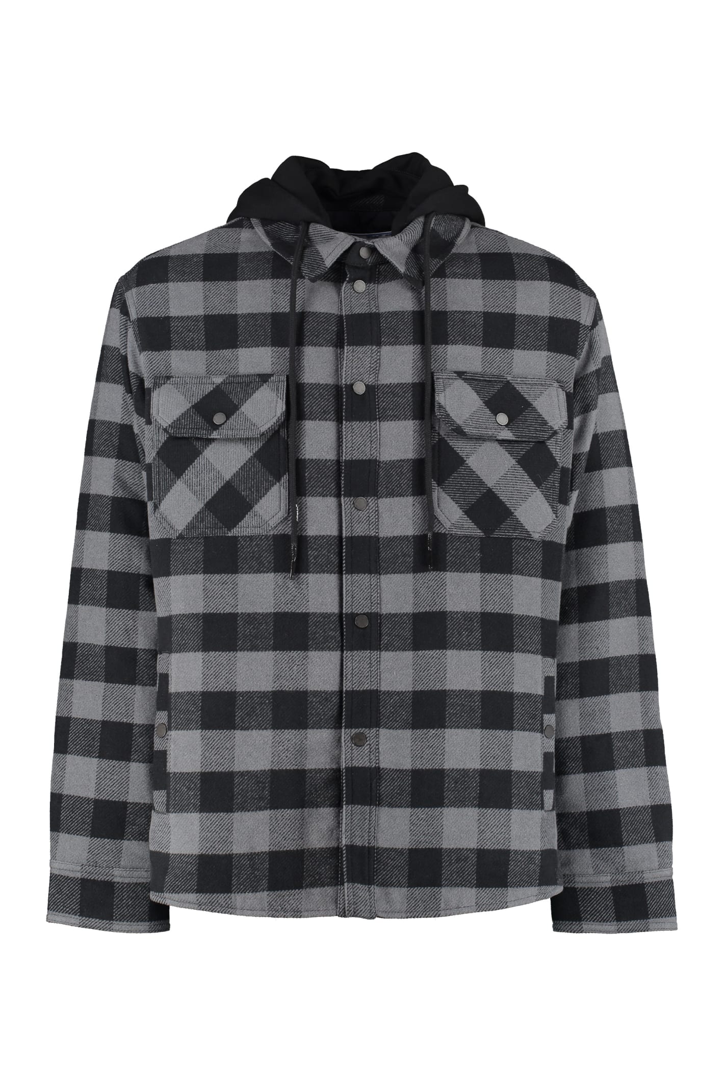 Off-White Hooded Checked Overshirt