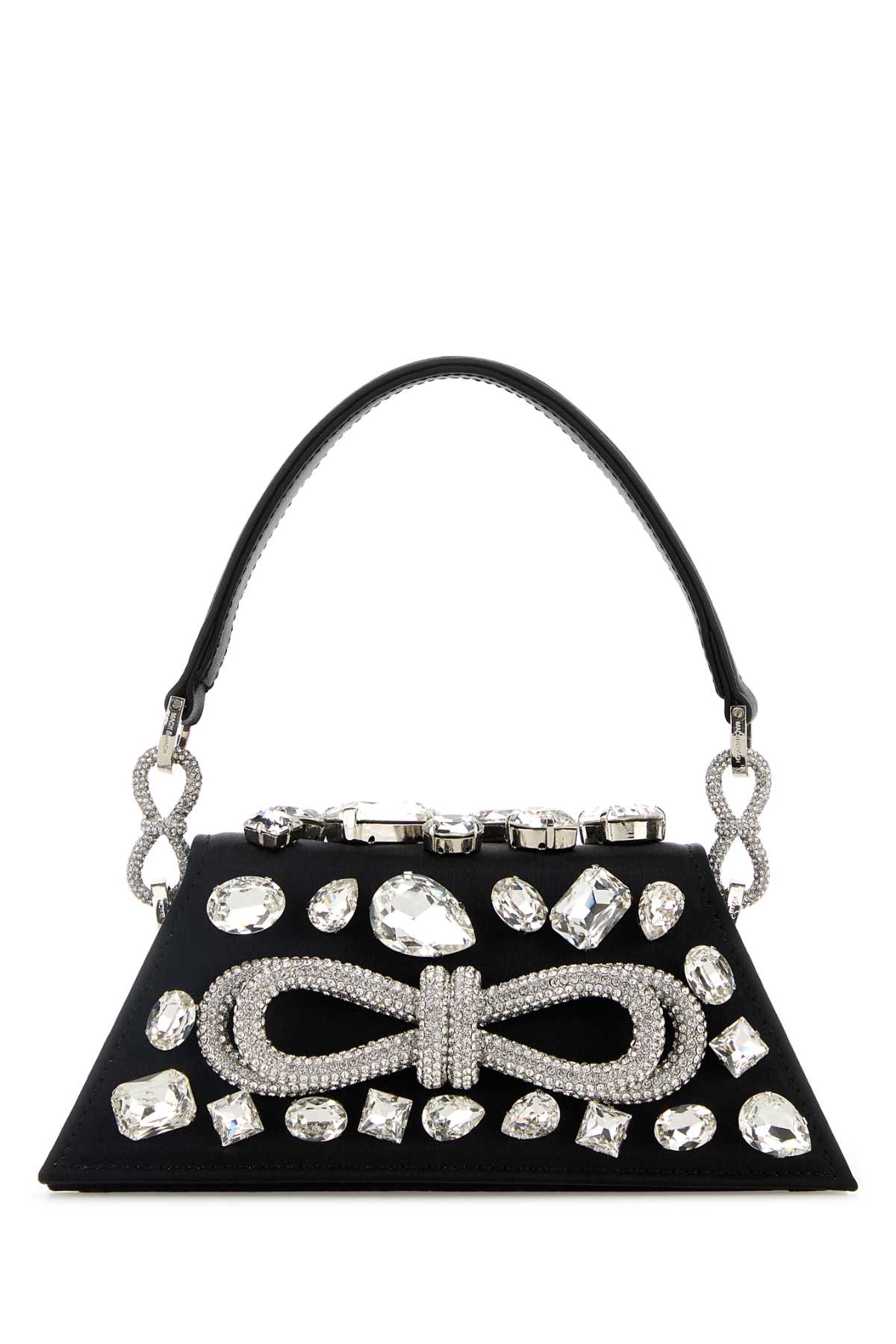 MACH &AMP; MACH BLACK SATIN MINI SAMANTHA HANDBAG