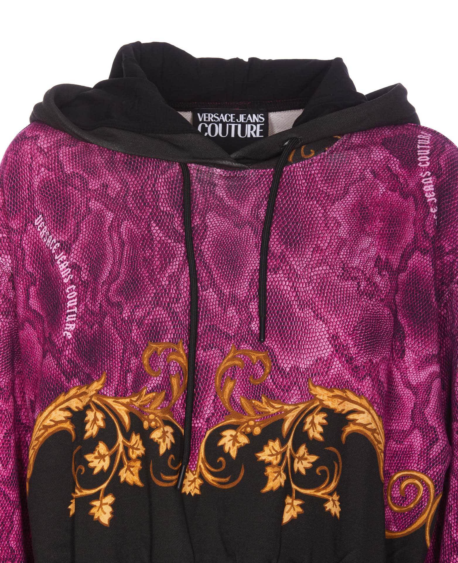 Shop Versace Jeans Couture Chromo Couture Hoodie In Fuchsia