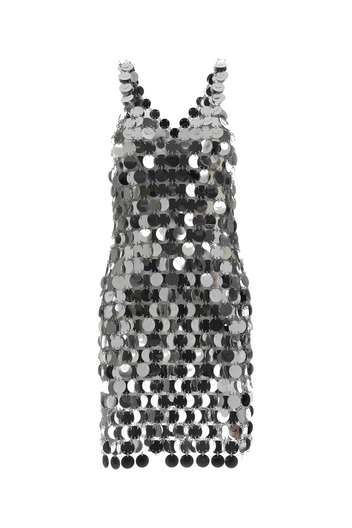 Shop Rabanne Silver Maxi Sequins Dress