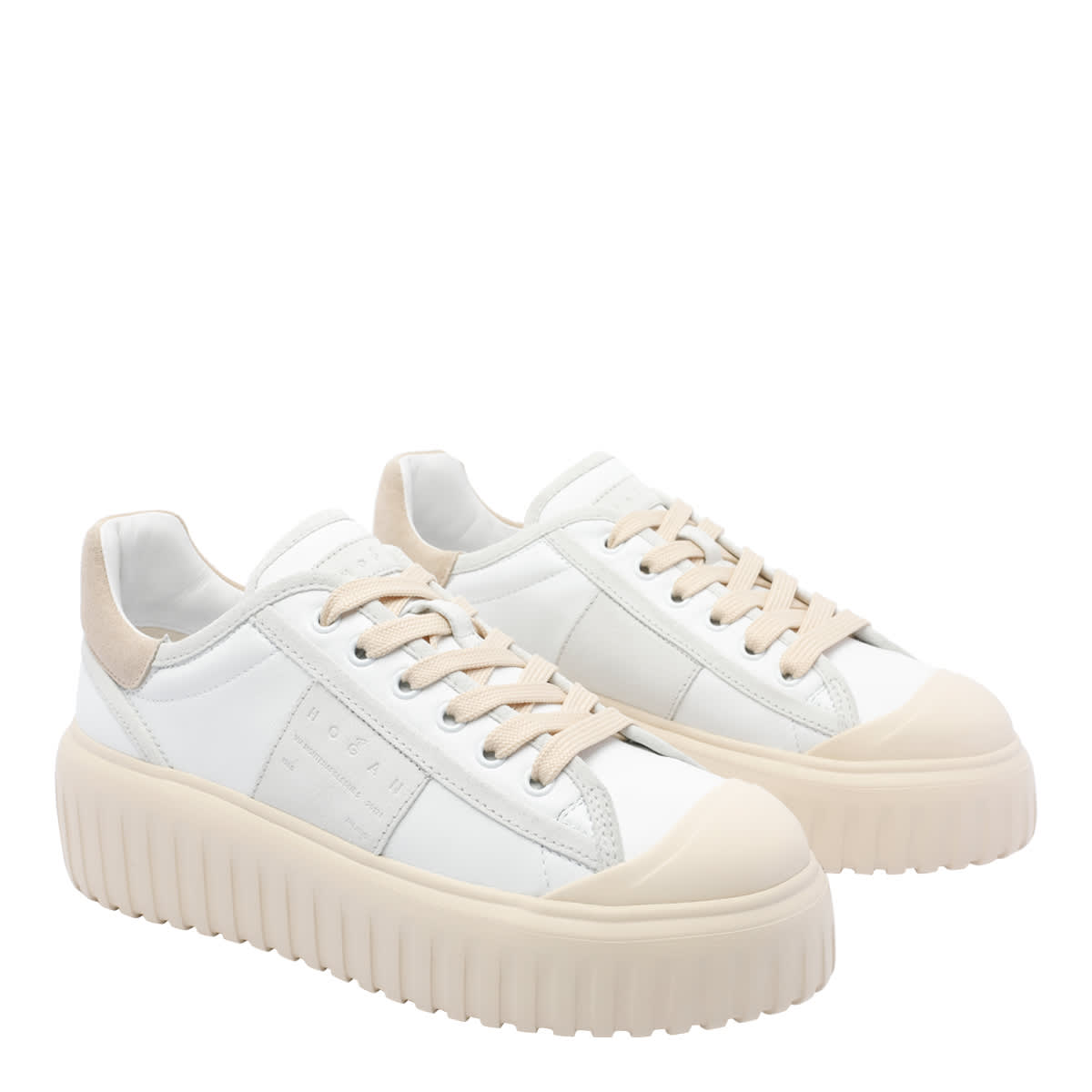 Hogan Low Top Sneakers Platform Sole In White