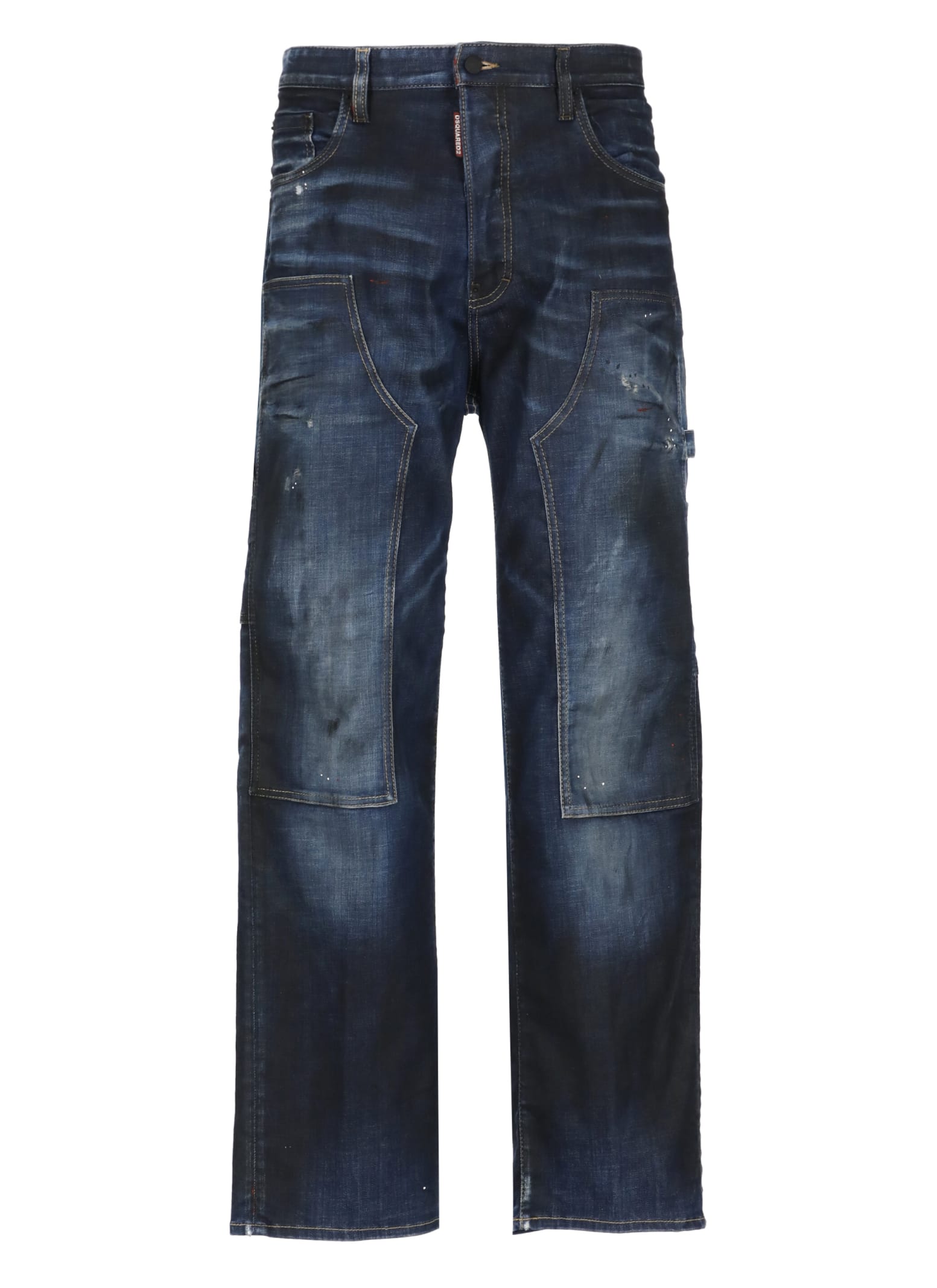 Shop Dsquared2 Painter Loose Jeans In Blue