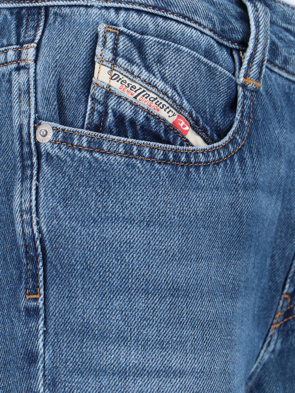 Diesel High-waisted Flared Jeans With Vintage-inspired Finish In Blue