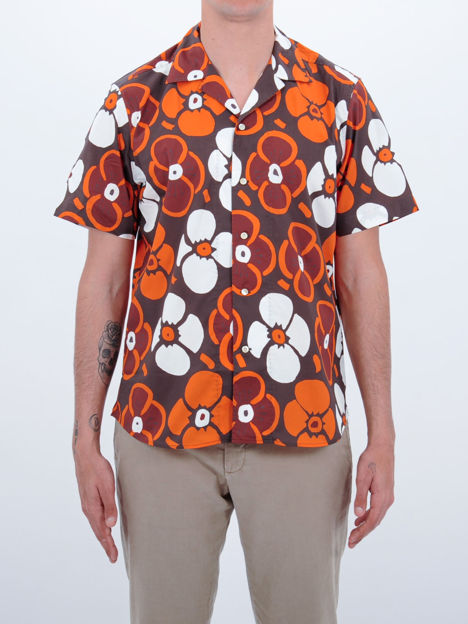 Guglielminotti Men's Orange Other Materials Shirt