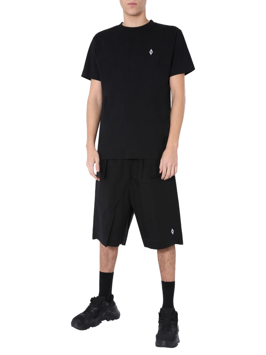 Marcelo Burlon County Of Milan Marcelo Burlon Bermuda With Logo In Black