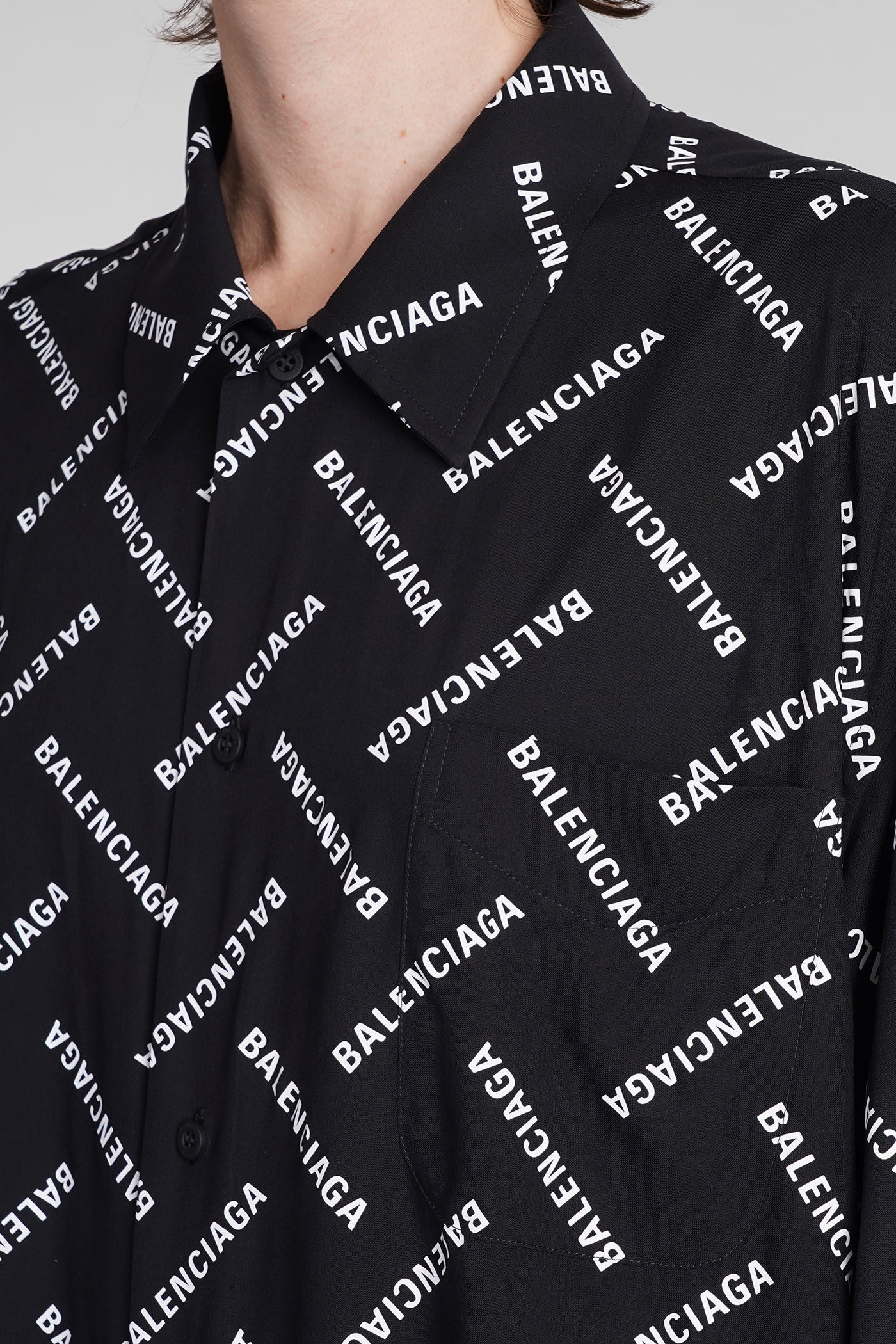 Shop Balenciaga Shirt In Black Viscose